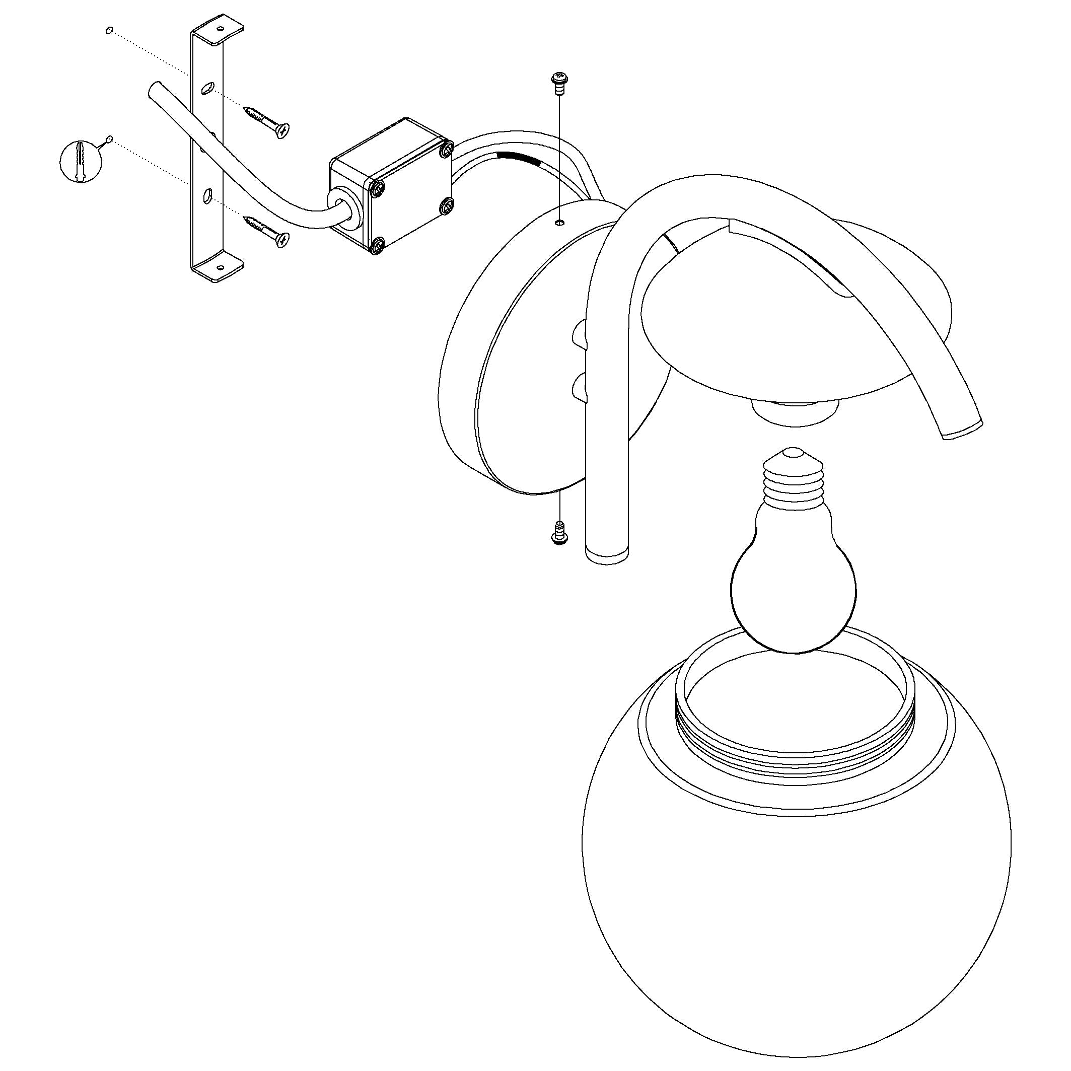 eglo prata vecchia black ip44 outdoor wall light Kitchen Lighting Close Up