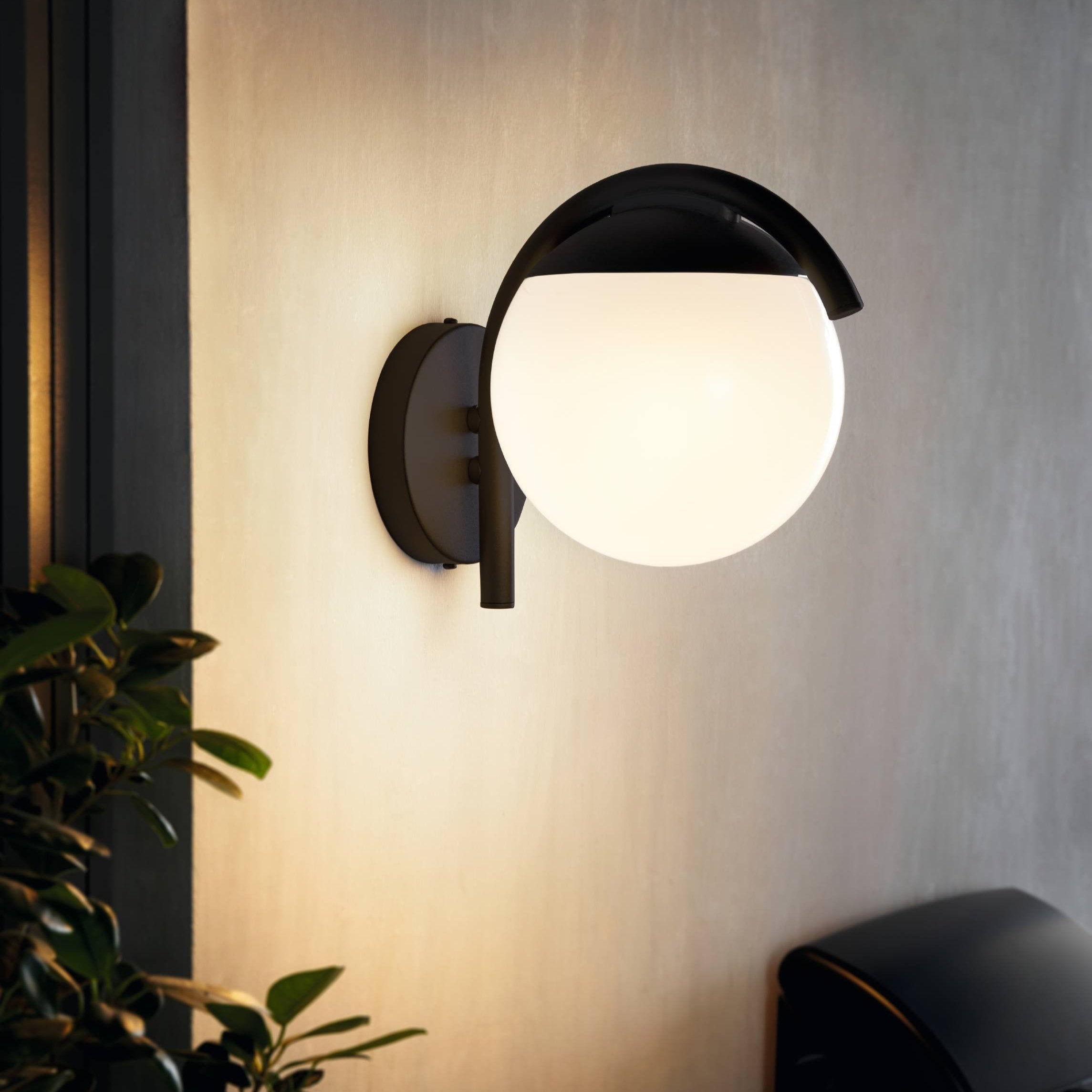 eglo prata vecchia black ip44 outdoor wall light