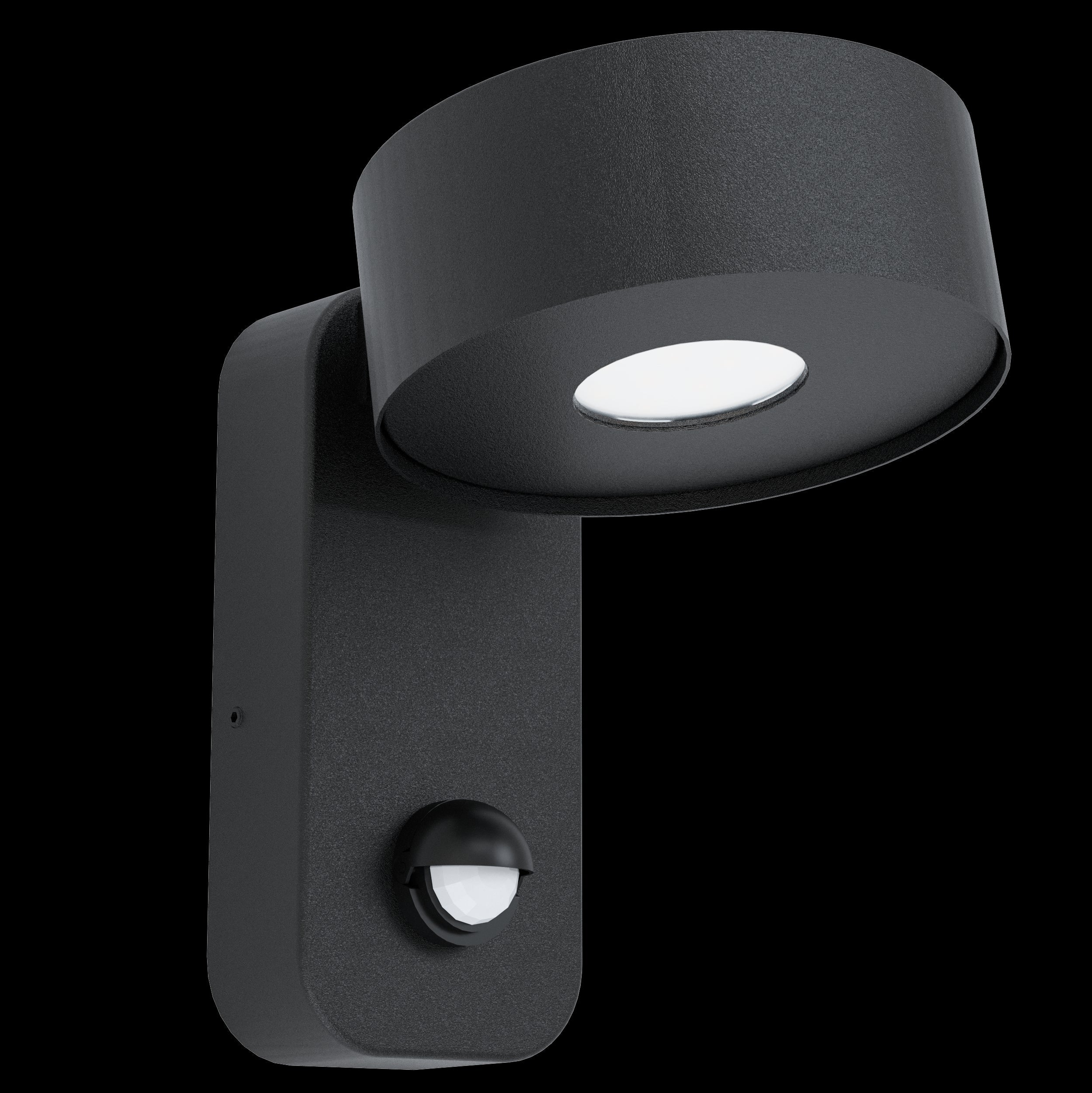 eglo palosco black led outdoor pir wall light ip45 living room image