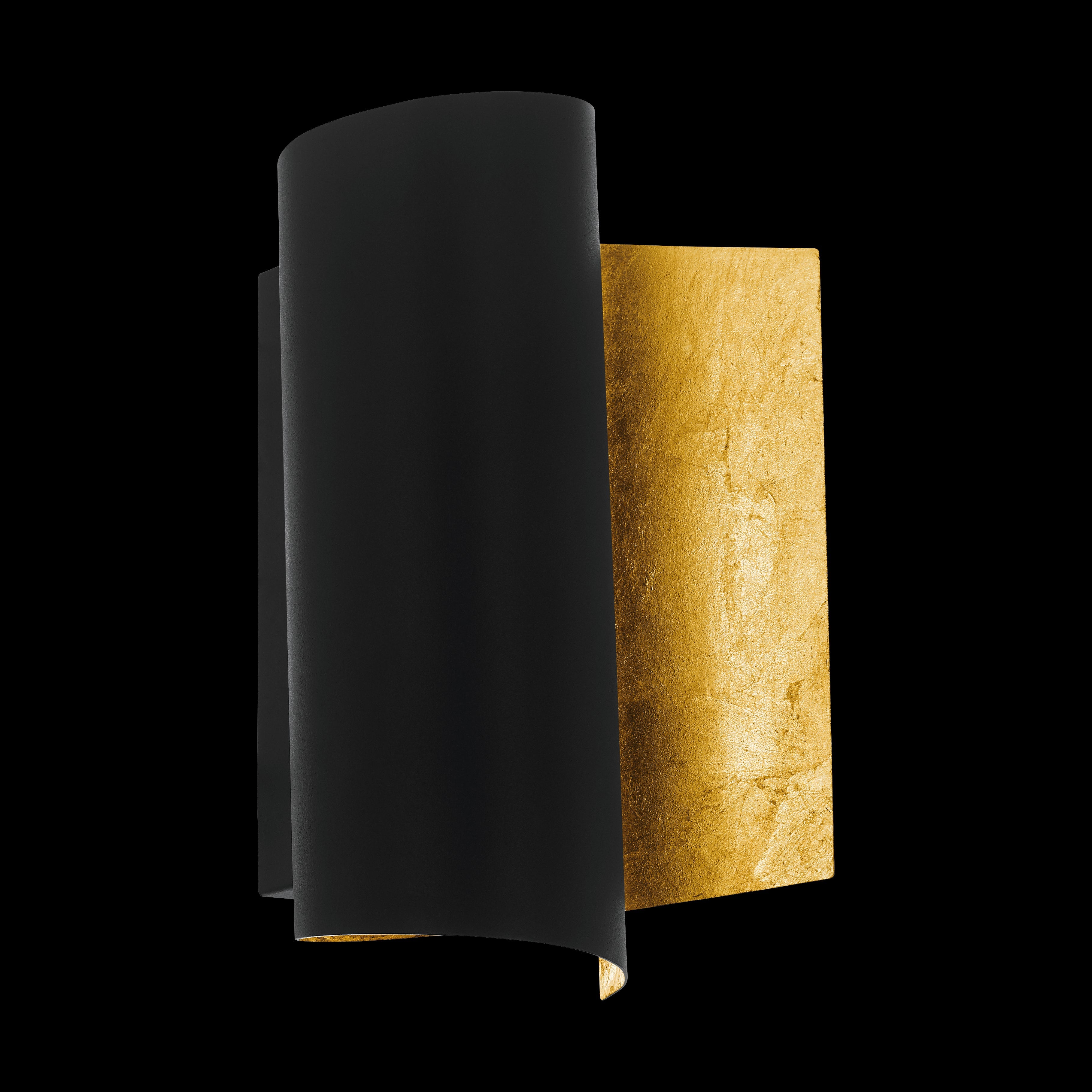 eglo falicetto black gold leaf curved wall light kitchen lighting