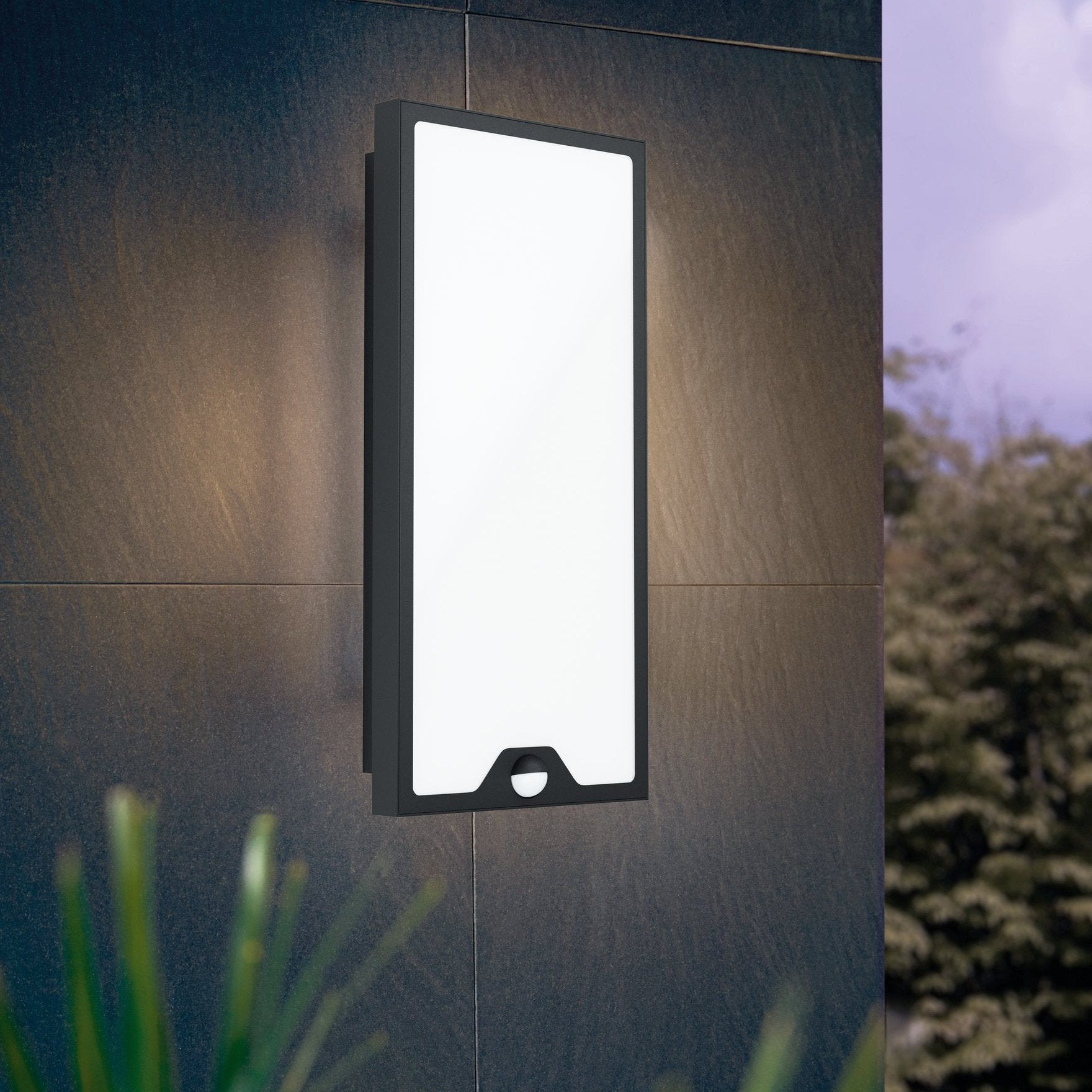eglo casazza led black outdoor wall light ip44 living room image