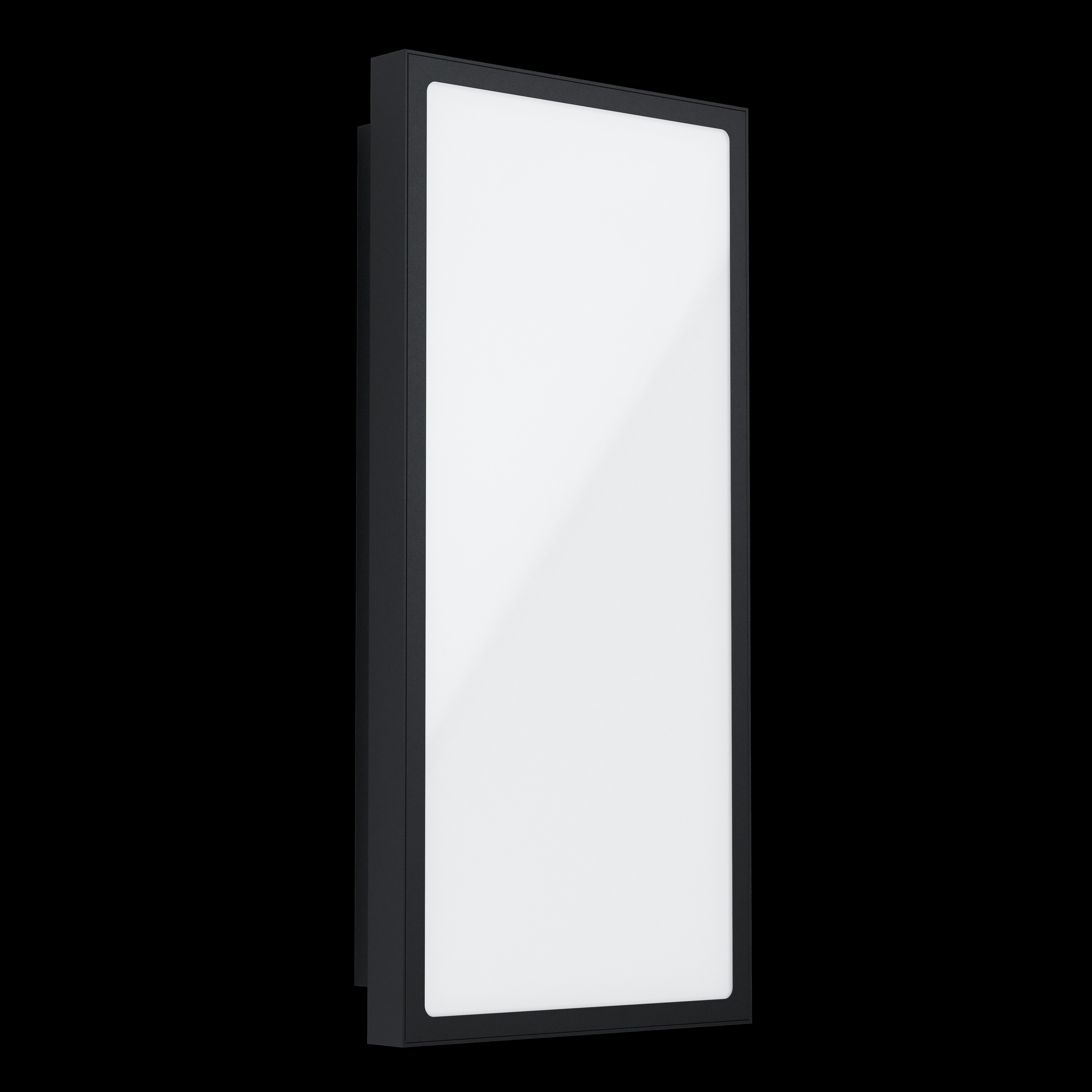 eglo casazza led black rectangular outdoor wall light ip44 living room image