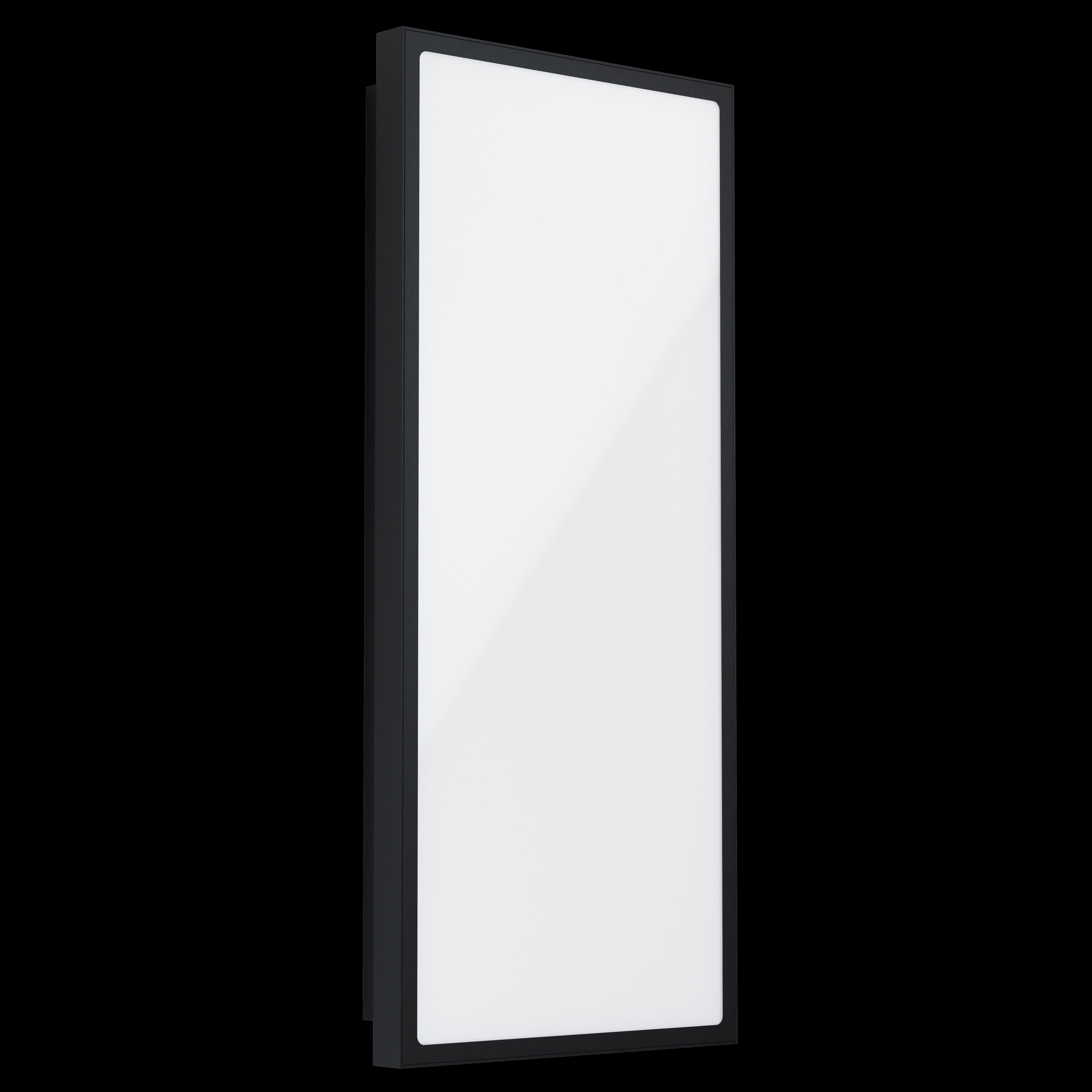 eglo casazza outdoor black led panel wall light ip44 living room close up