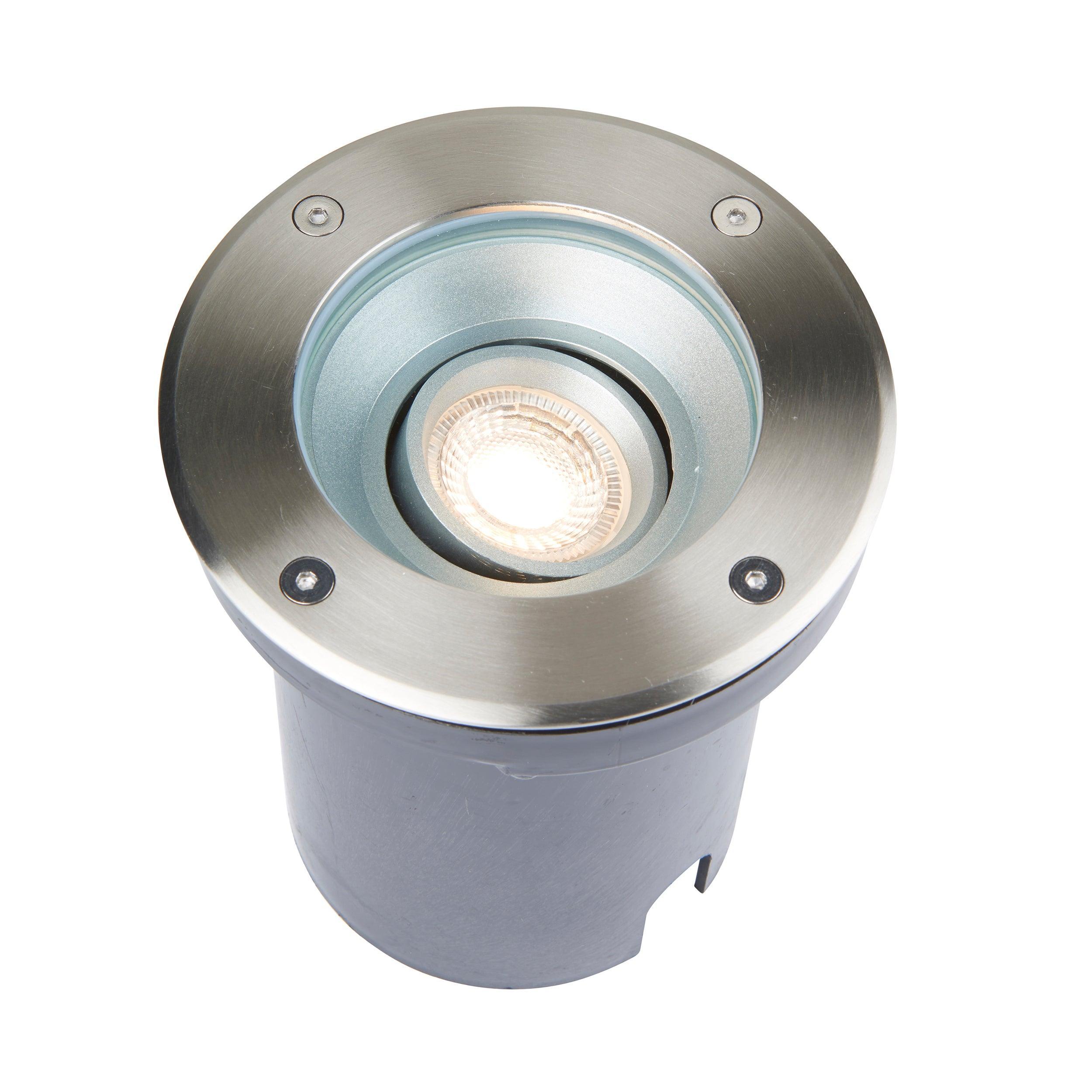 pillar tilt round stainless steel led decking light ip67 50wby saxby lighting