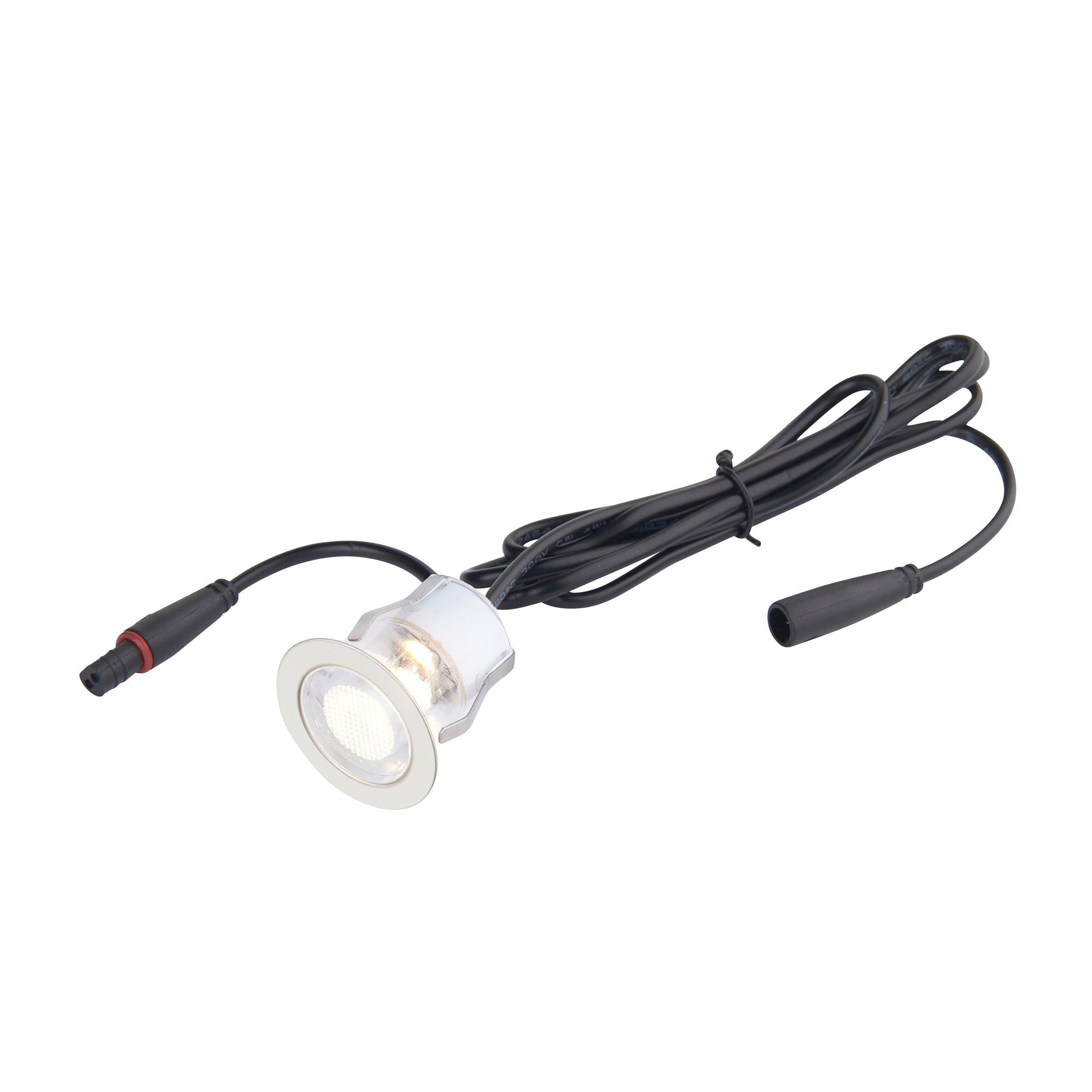 kios 2 warm white decking light ip44 0 45w by saxby lighting, close up image 65