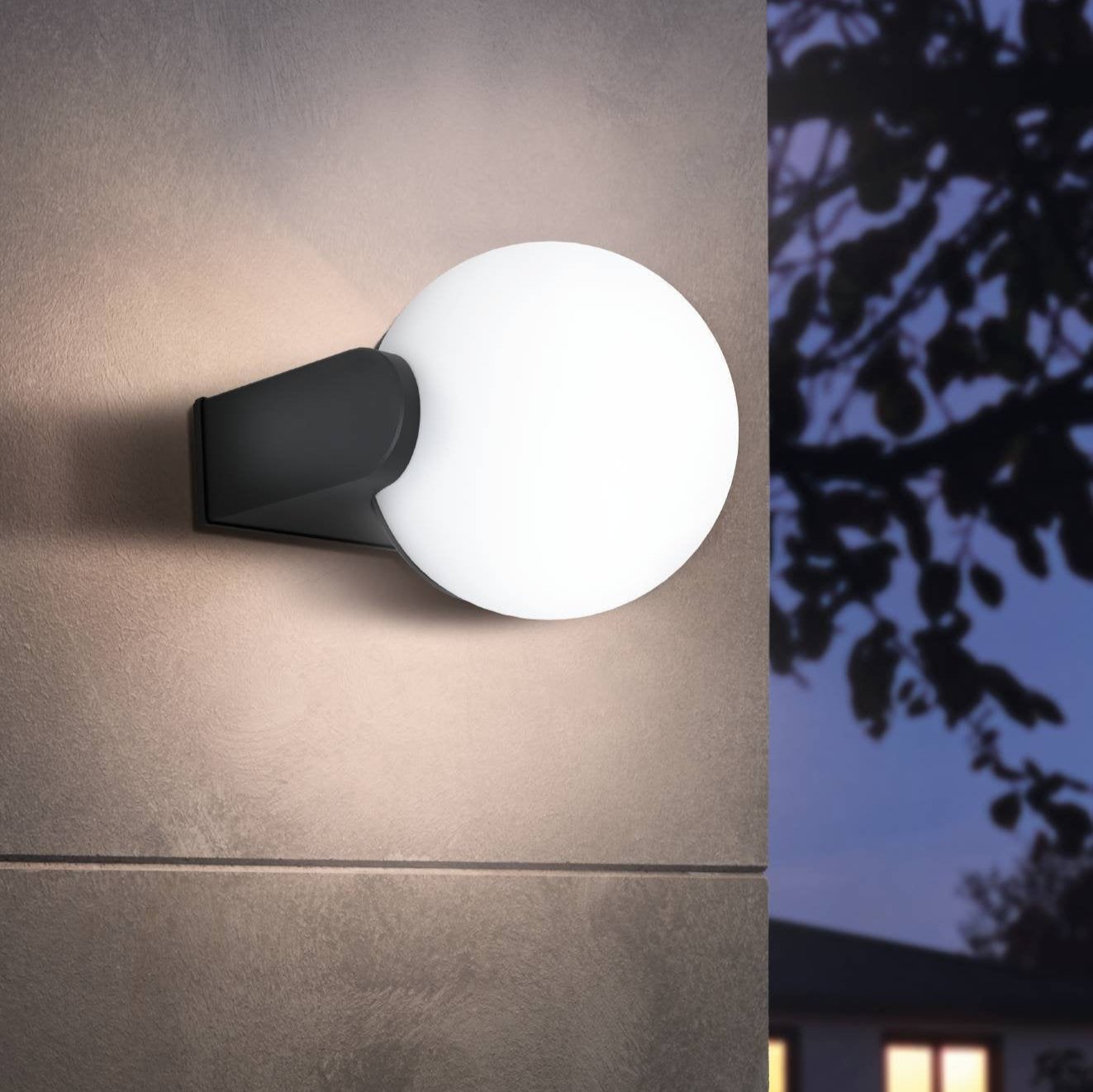 eglo rubio black ip44 outdoor wall light