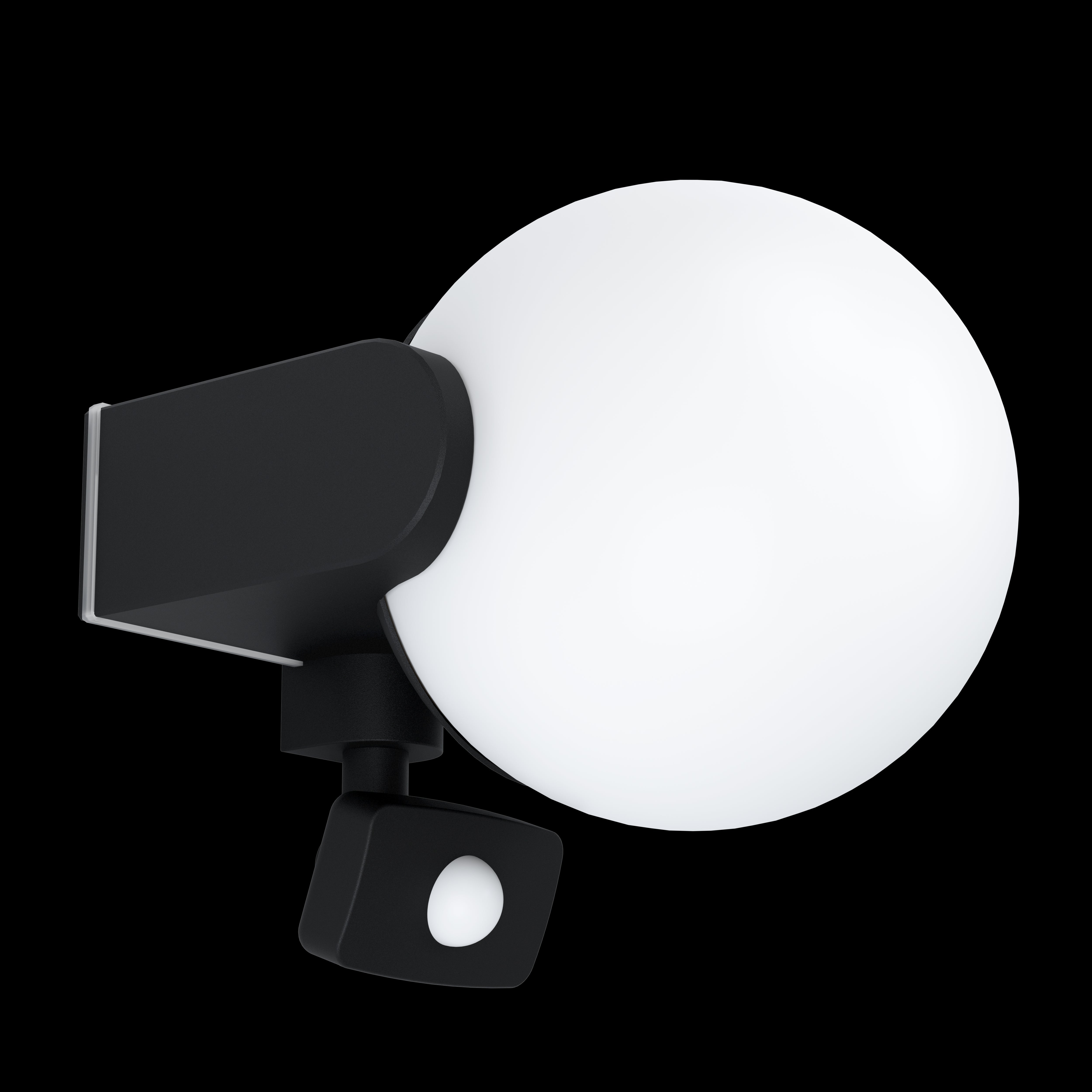 eglo rubio ip44 black outdoor wall light pir