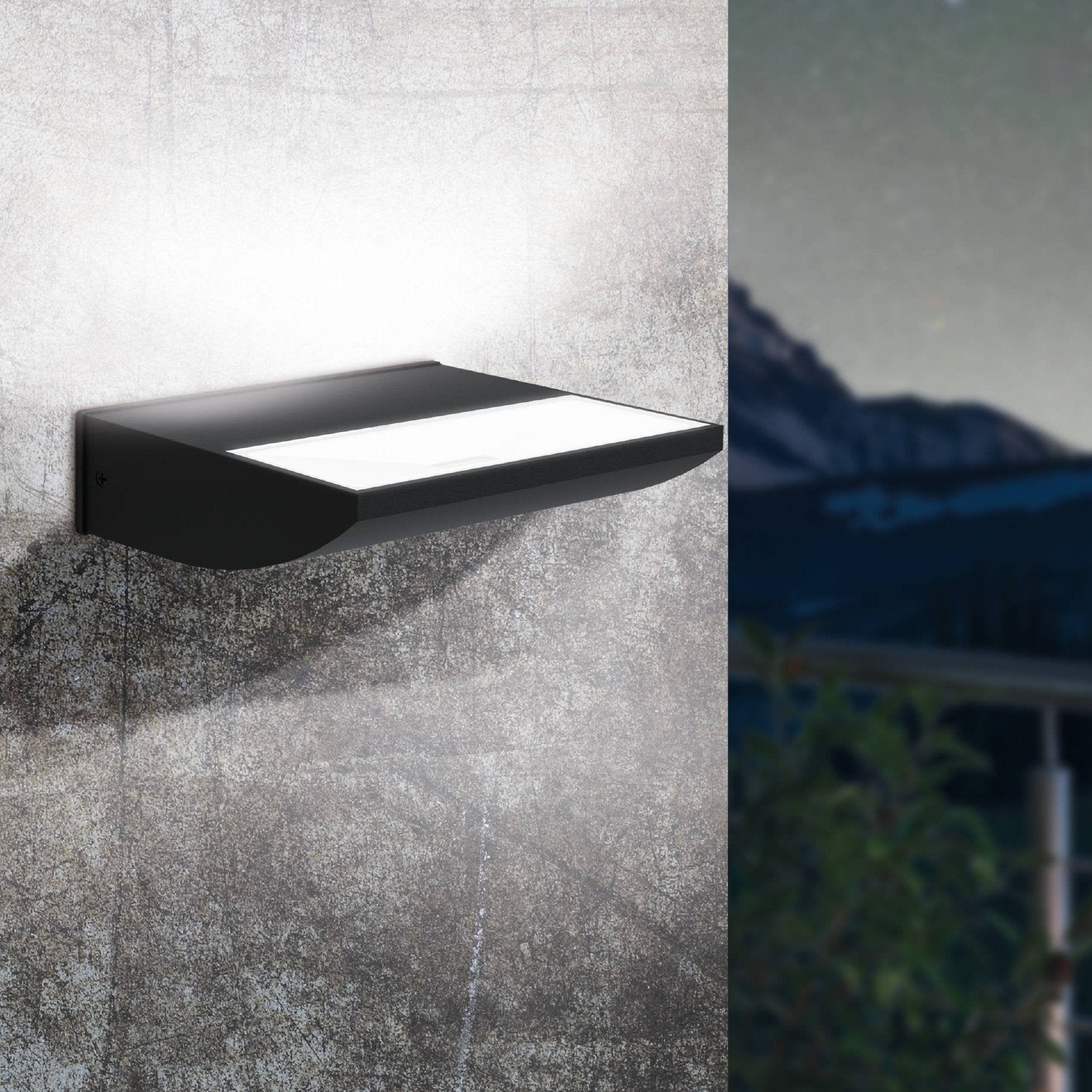 eglo sorronaro led black outdoor wall light