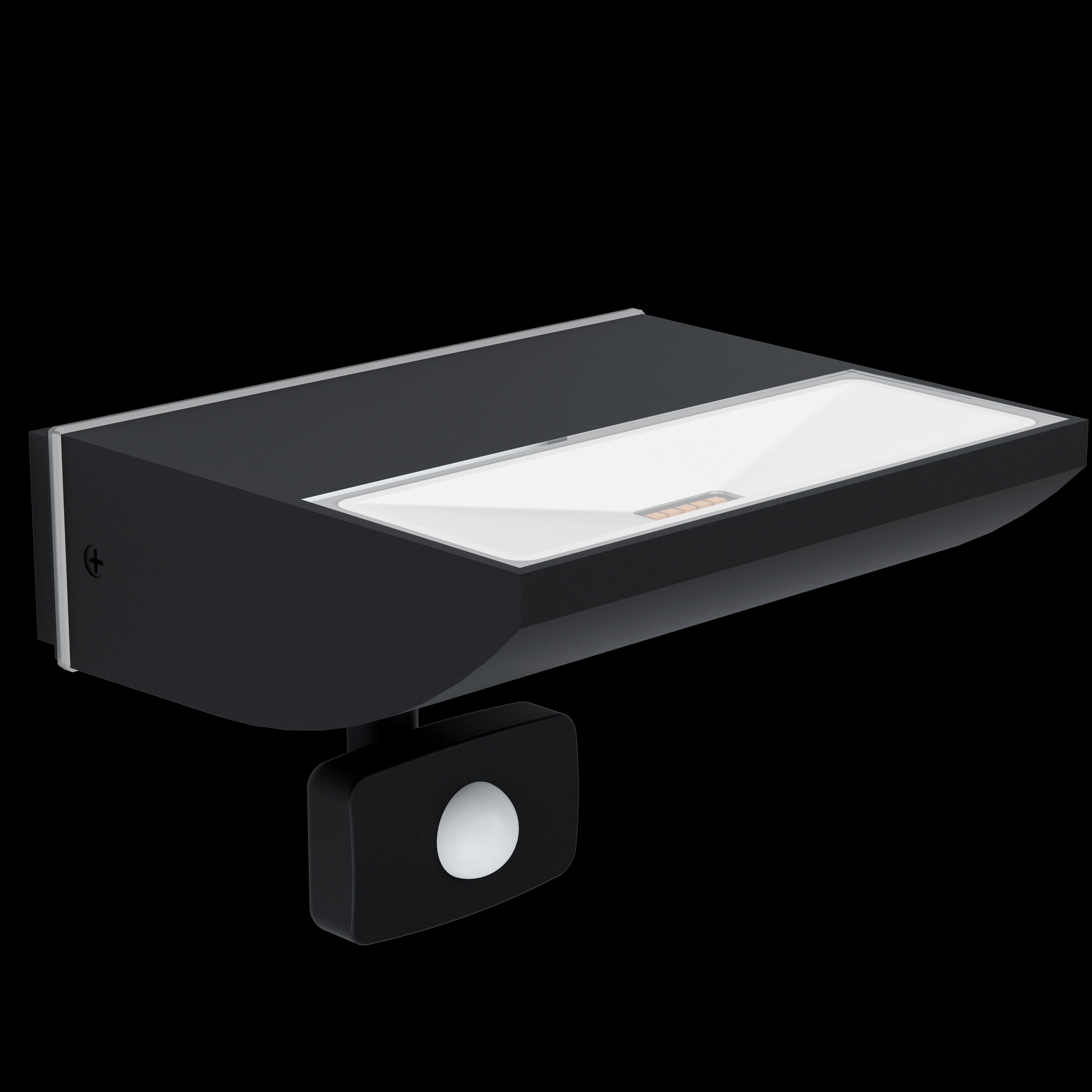 eglo sorronaro led black pir outdoor wall light ip44 living room image