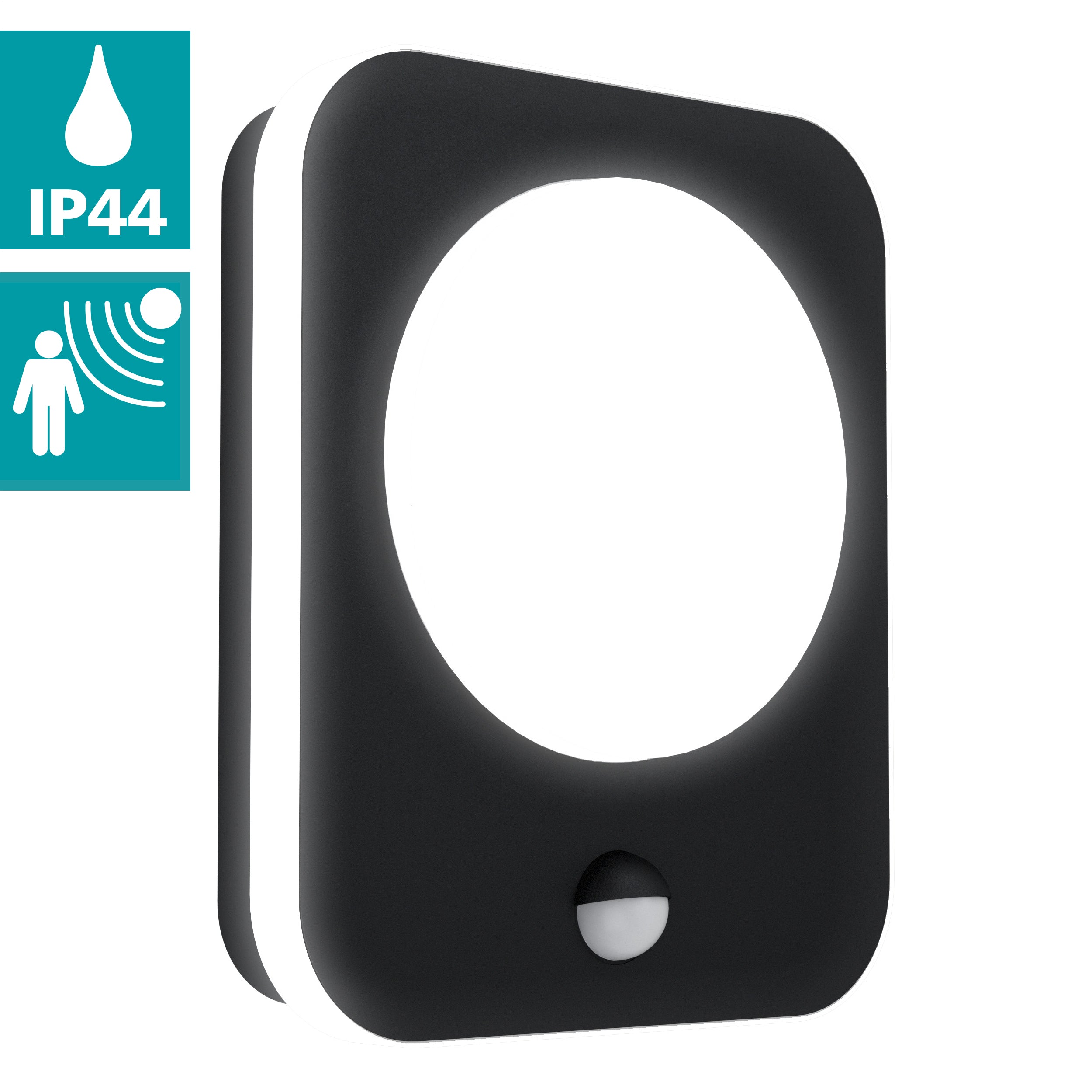 eglo madriz black led outdoor pir wall light ip44 Kitchen Lighting Close Up