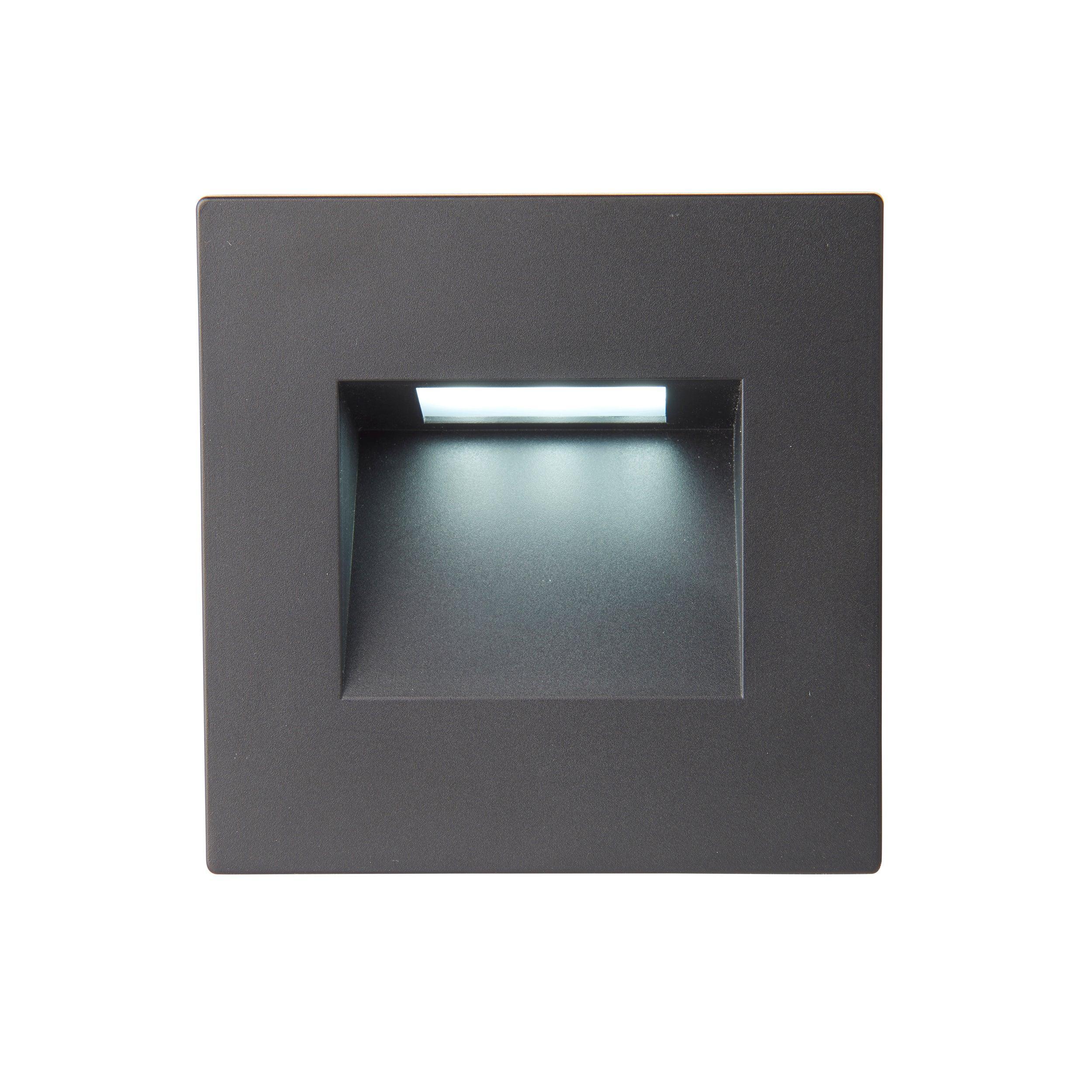 albus cct square black led outdoor wall light ip65 1 5w by saxby lighting, close up image 219