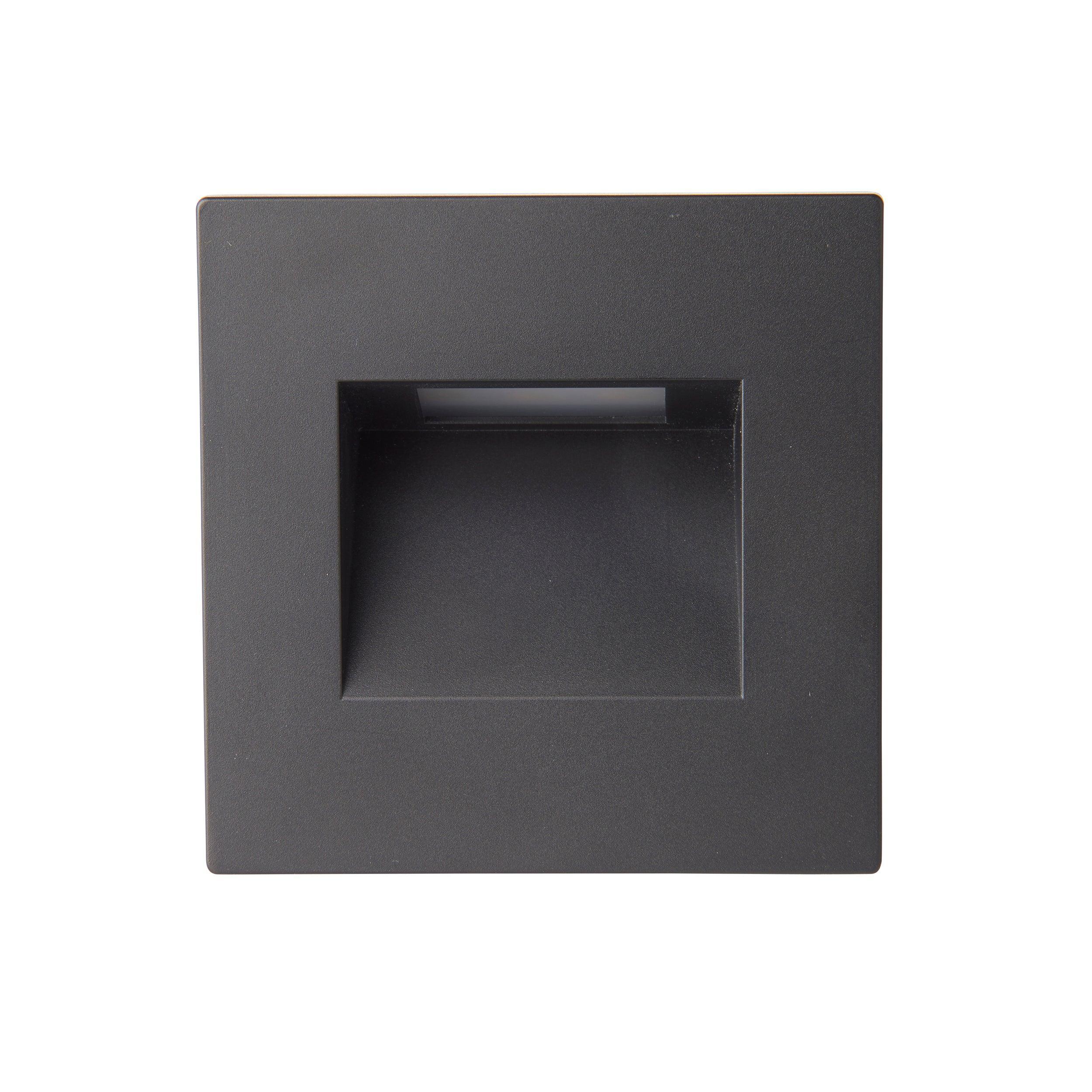 albus cct square black led outdoor wall light ip65 1 5w by saxby lighting, close up image 186