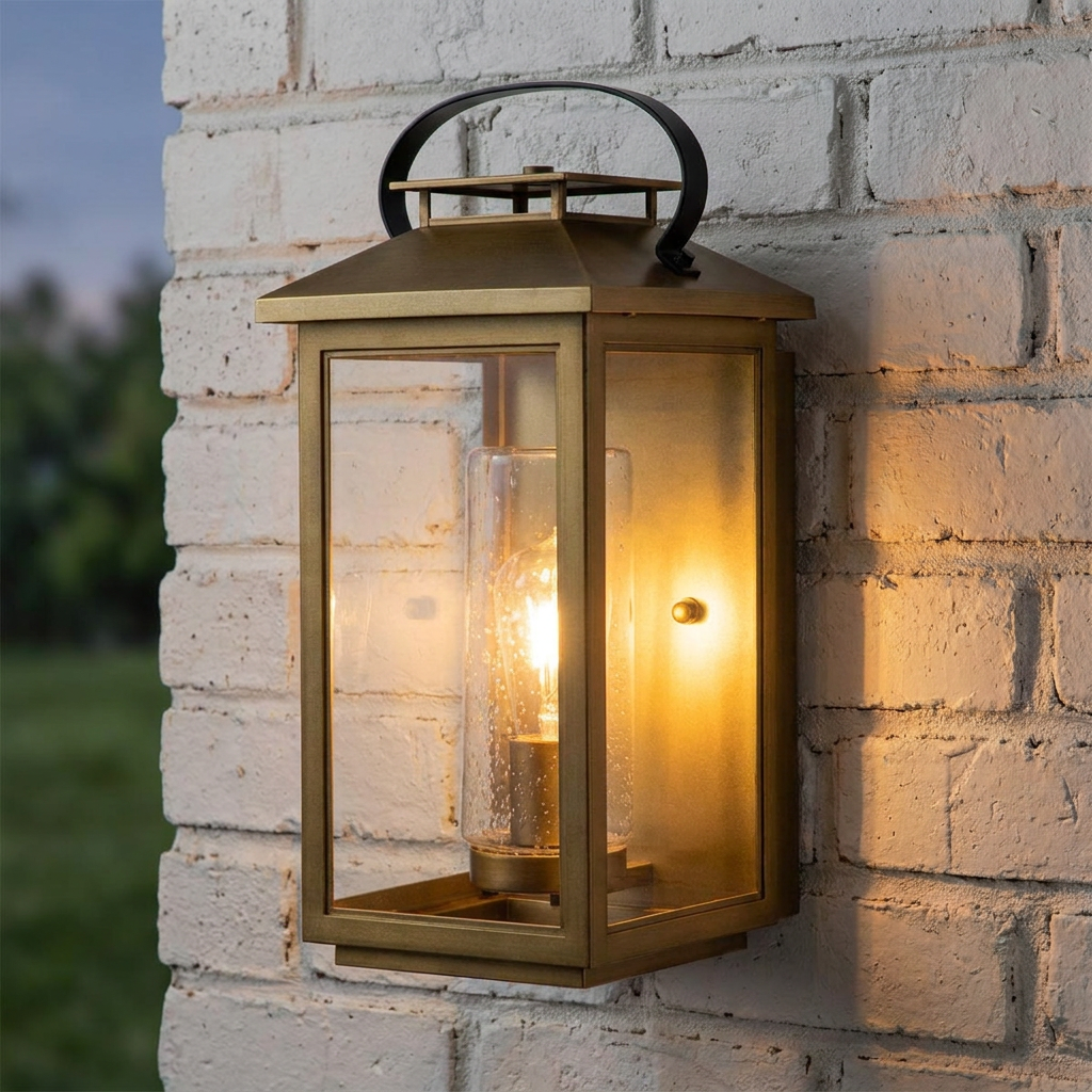 Atwater 1 Light Medium Brass Outdoor Wall Lantern