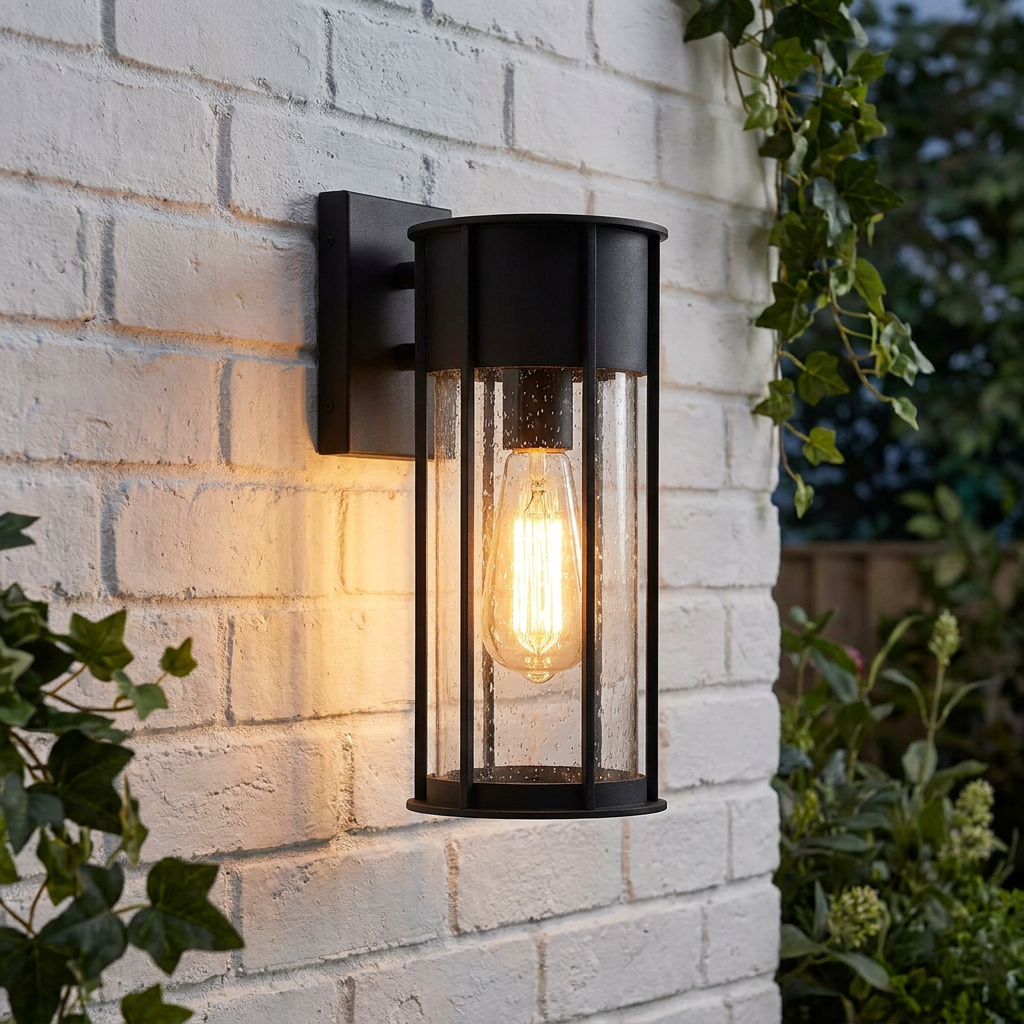 Camillo Black Medium Outdoor Wall Lantern