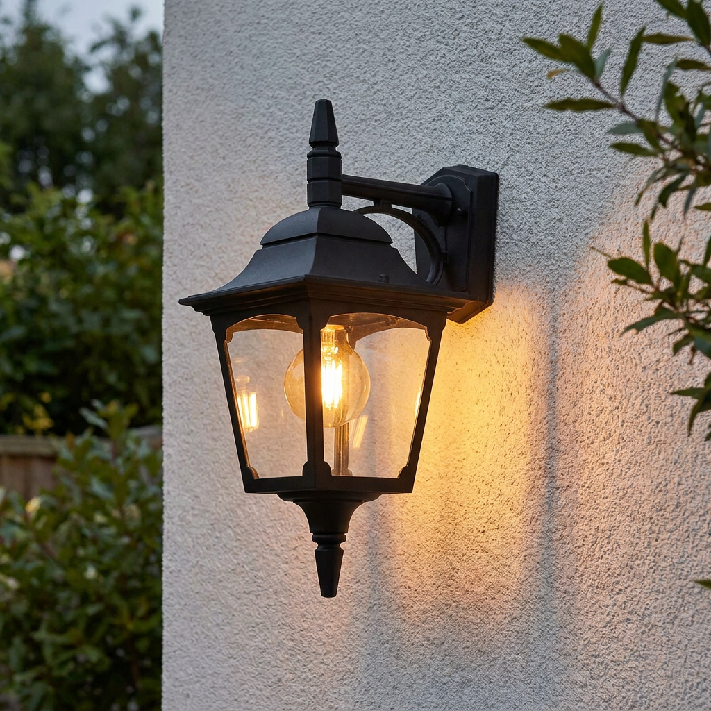 Elstead Chapel Black Outdoor Downlighter Wall Light