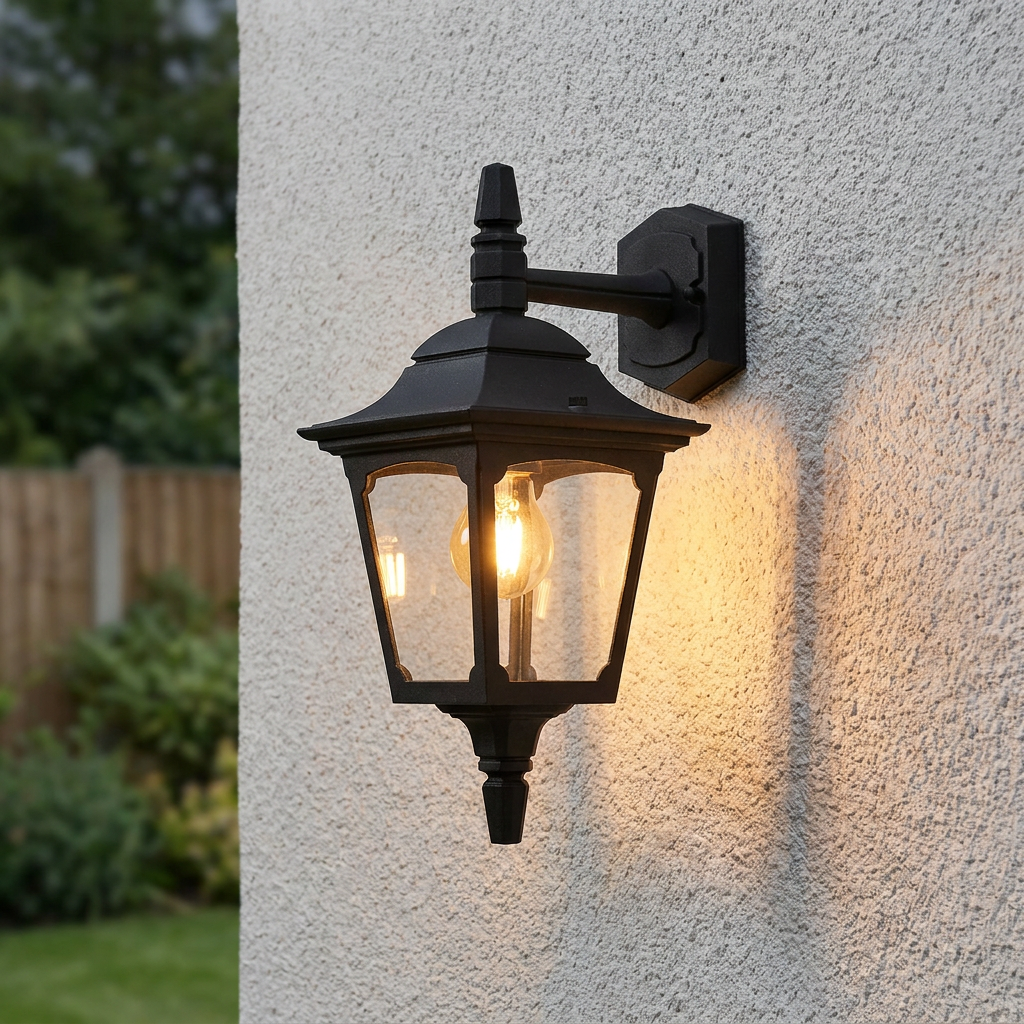 Elstead Chapel Black Outdoor Mini Downlighter Wall Light