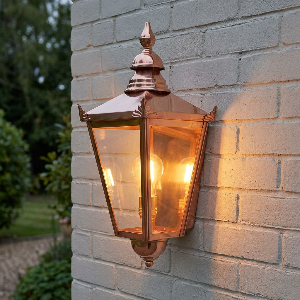 Elstead Chelsea Copper Large Outdoor Half Wall Light
