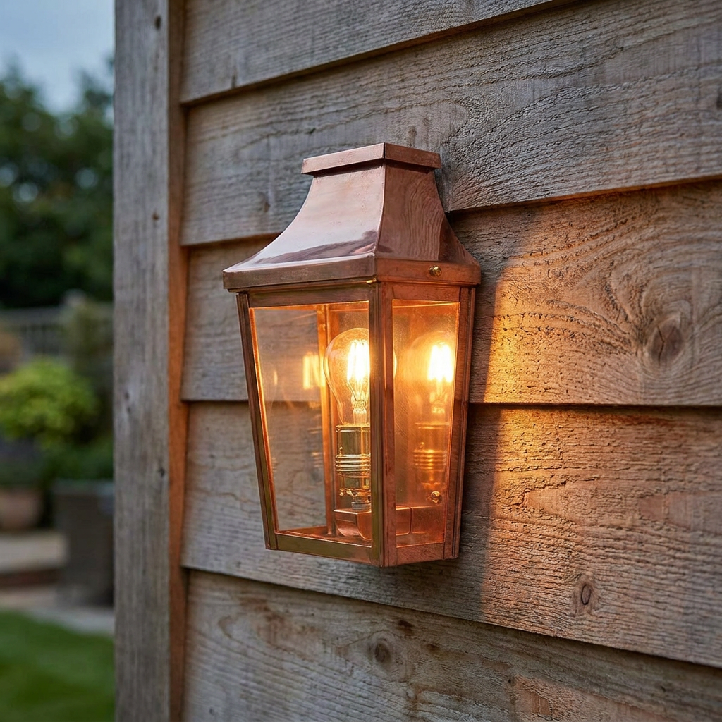 Elstead Chelsea Copper Outdoor Half Wall Light