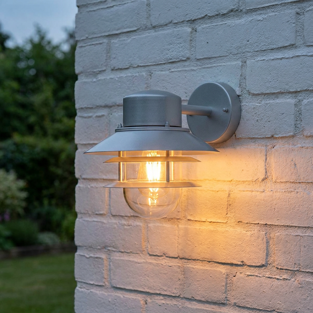 Elstead Copenhagen 1 Light Silver Outdoor Wall Light