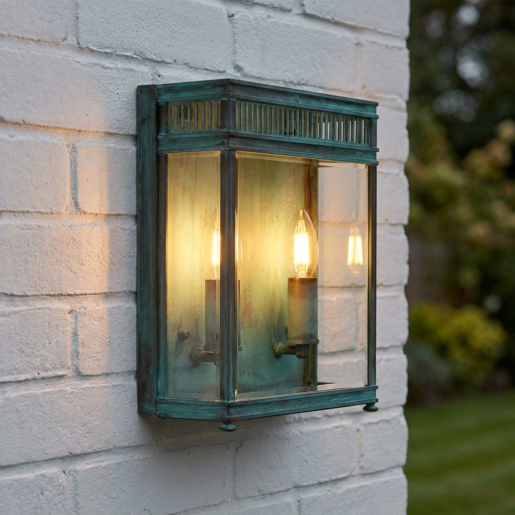 Elstead Holborn 2 Light Medium Verdigris Outdoor Half Light