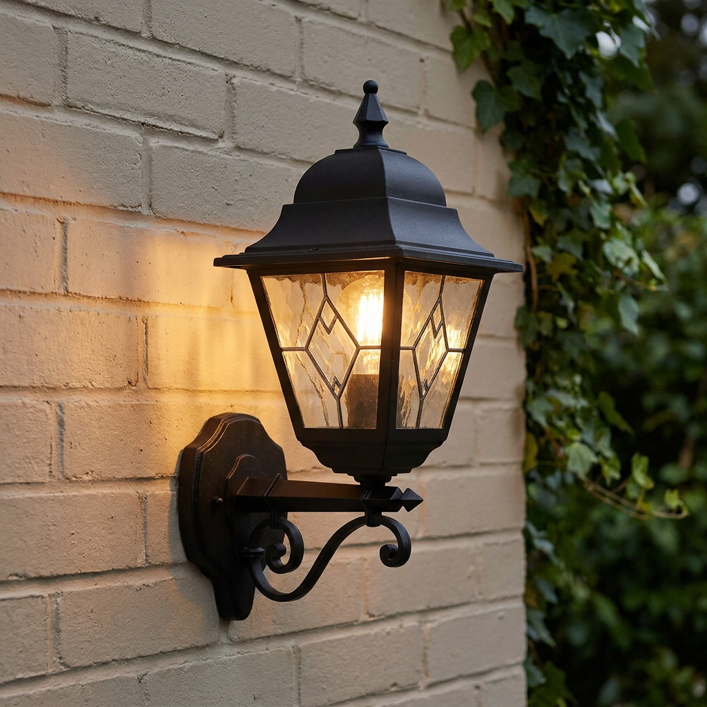Elstead Norfolk Black Outdoor Uplighter Wall Light
