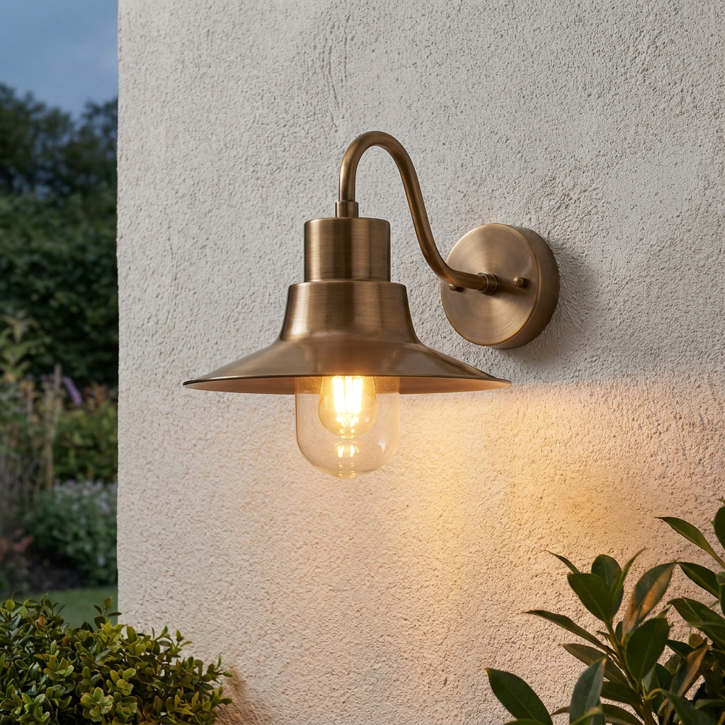 Elstead Sheldon Brass Outdoor Wall Light
