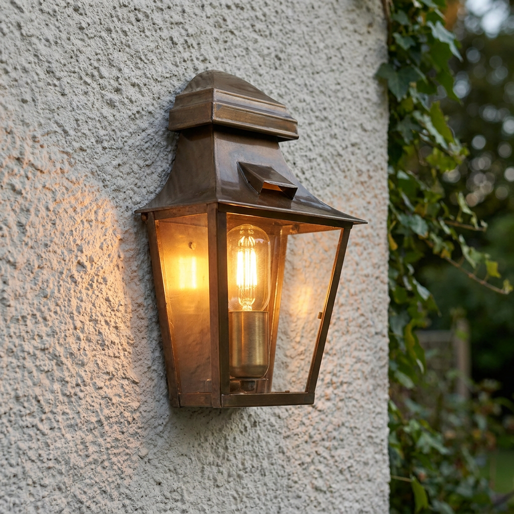 Elstead St Pauls Aged Brass Outdoor Porch Ceiling Wall Light