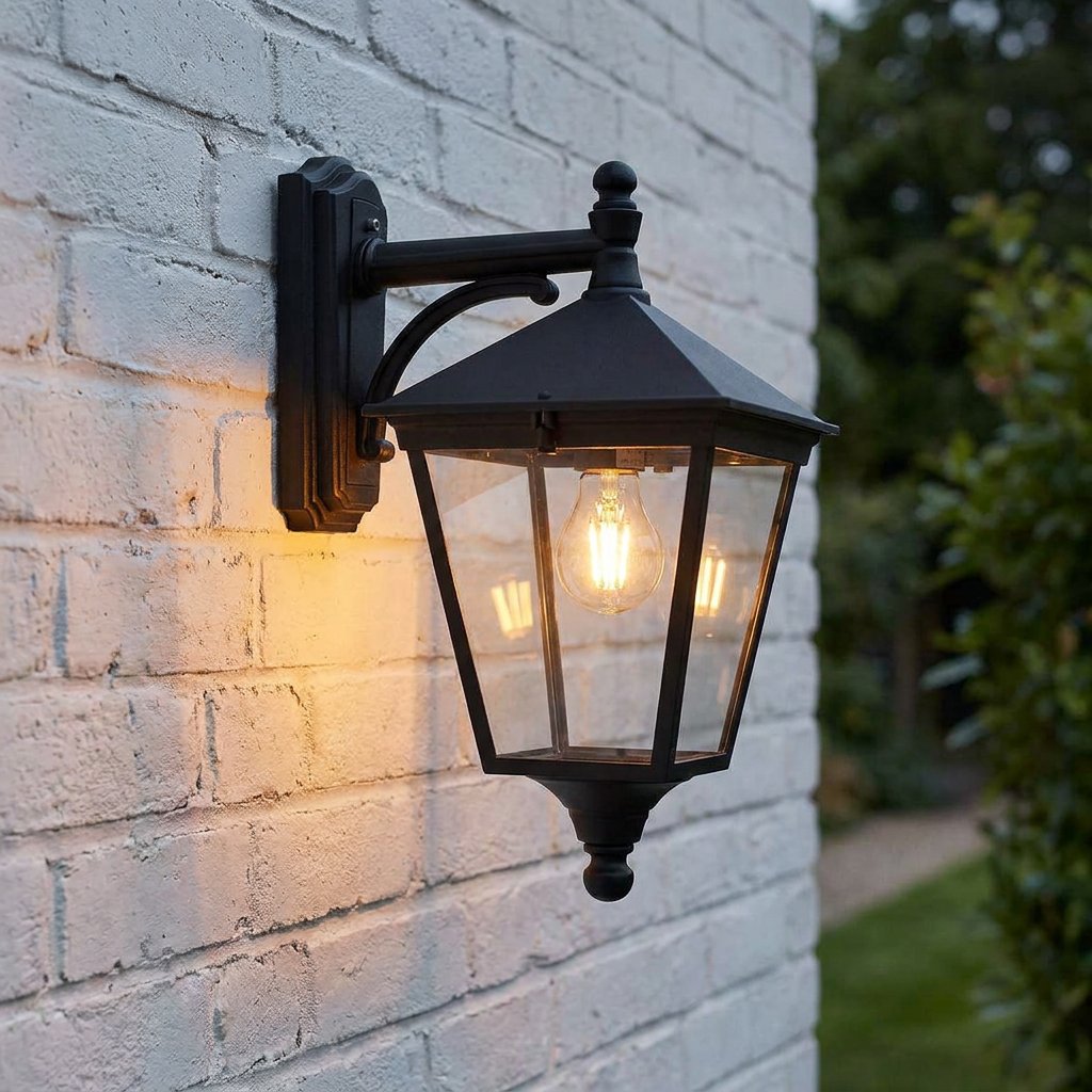 Elstead Turin Black Outdoor Downlighter Wall Light