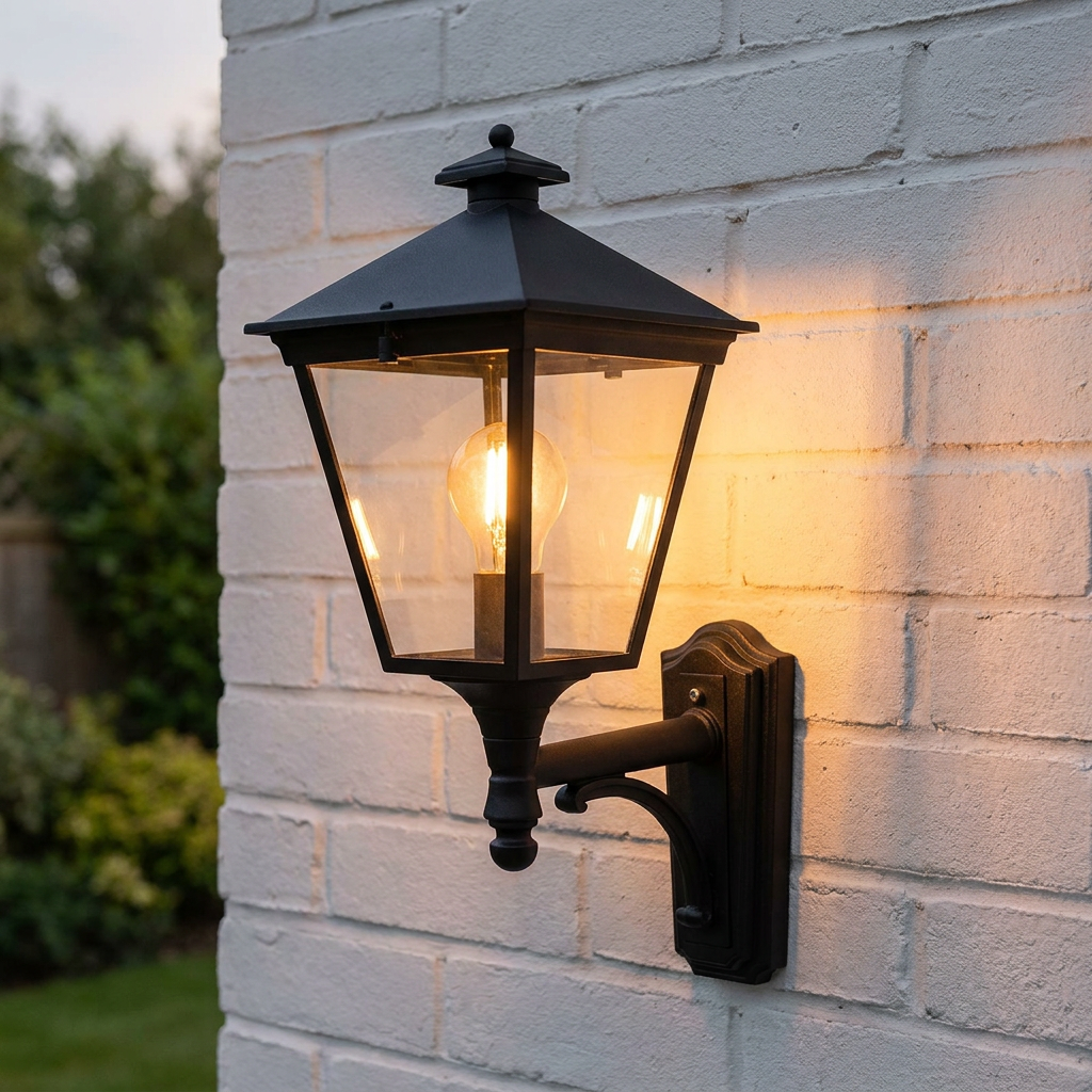 Elstead Turin Black Outdoor Uplighter Wall Light