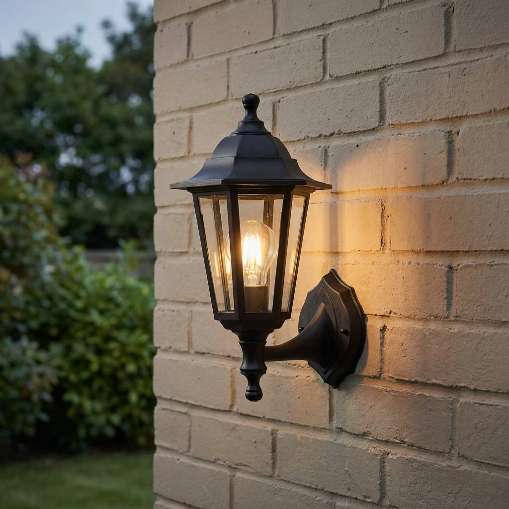 Endon Bayswater Black Outdoor uplight Wall Light