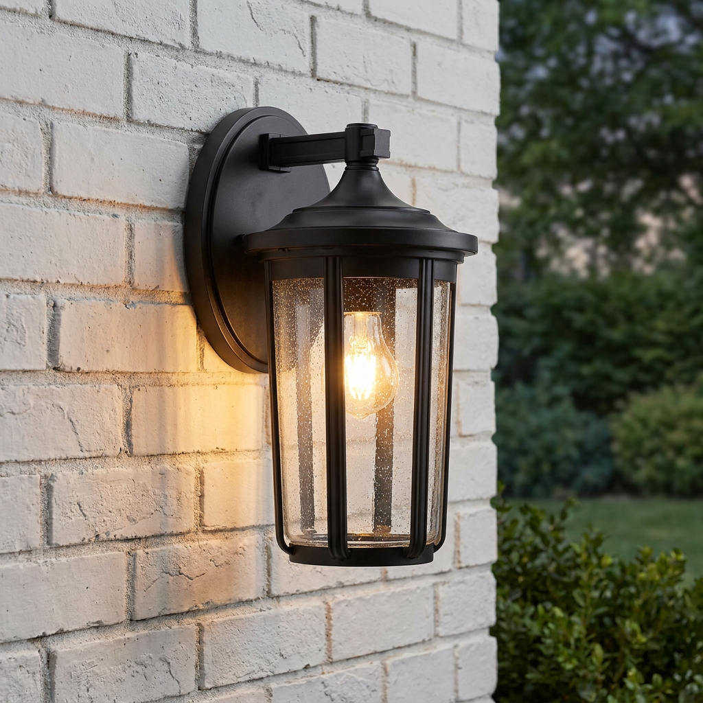 Fairfield 1 Light Large Black Outdoor Wall Lantern
