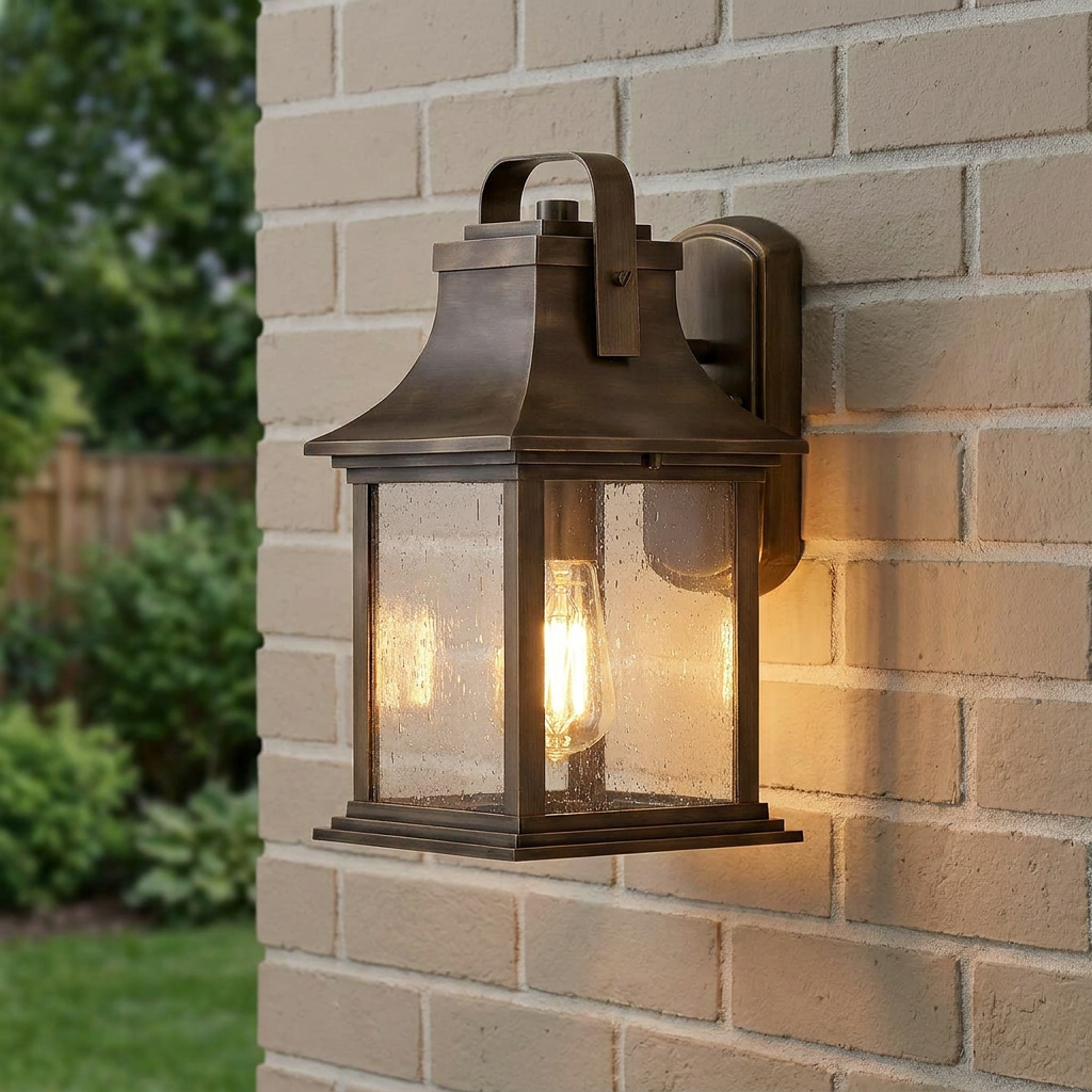 Grant 1 Light Small Bronze Outdoor Wall Lantern