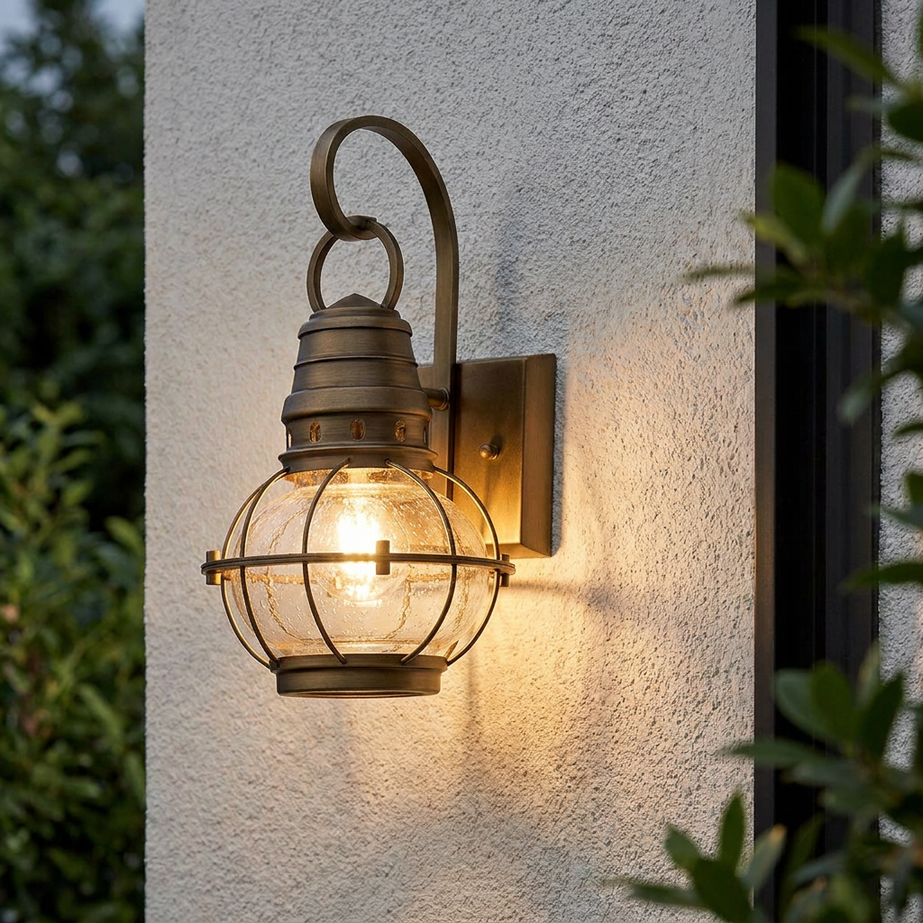 Kichler Bridgepoint 1 Light Small Brass Outdoor Wall Light