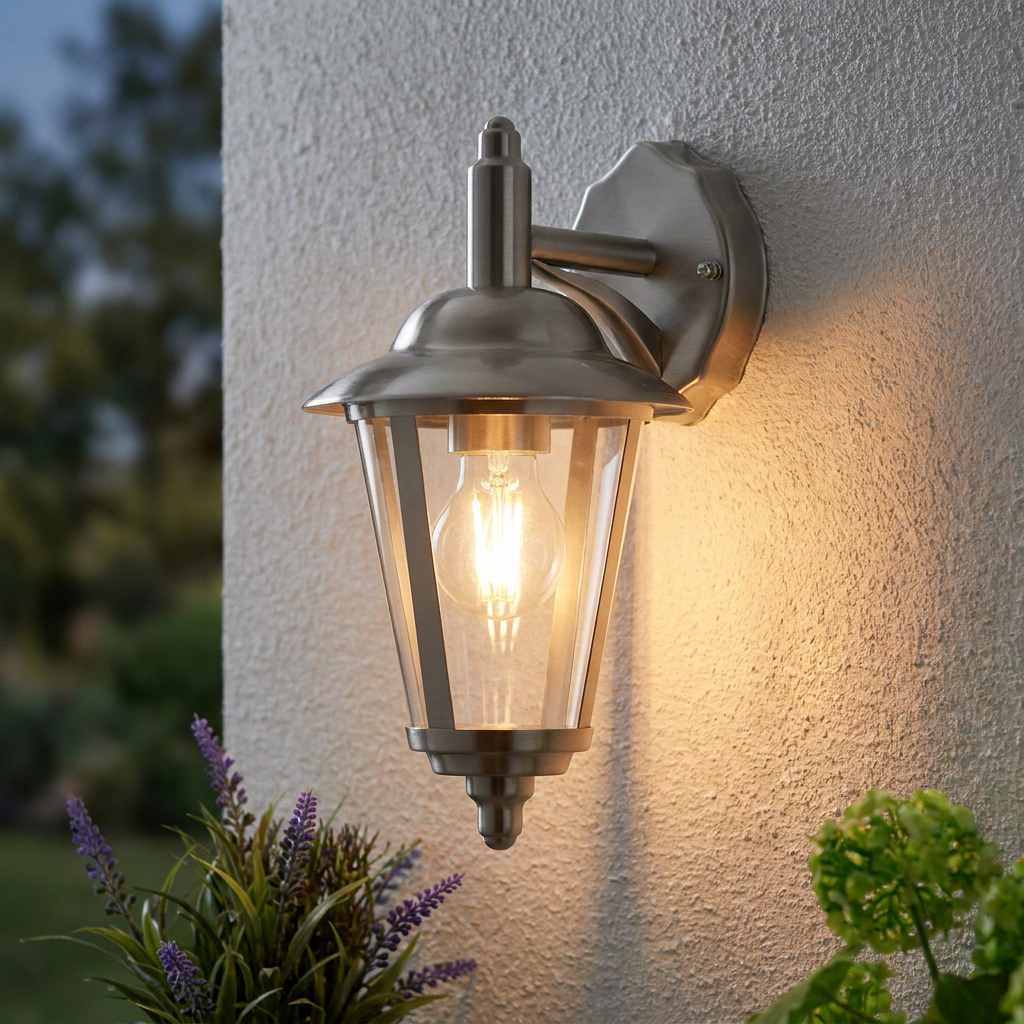 Endon Klien Polished Stainless Steel Finish Outdoor Wall Light YG-861-SS