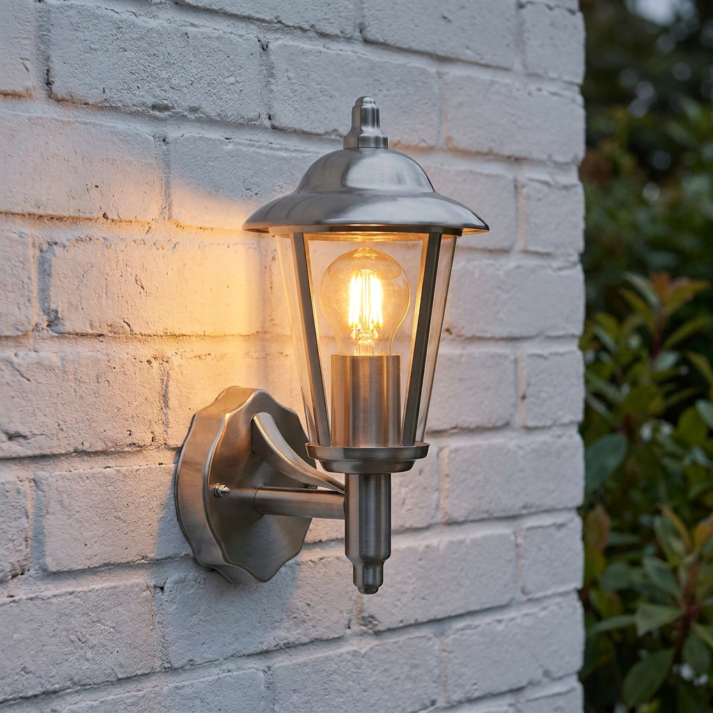Klien Polished Stainless Steel Upright Outdoor Wall Light