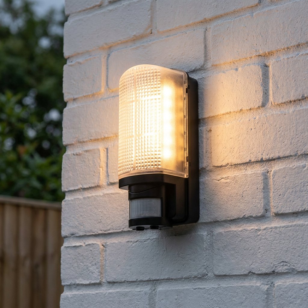 Motion LED Black PIR Outdoor Wall Light IP44 6W
