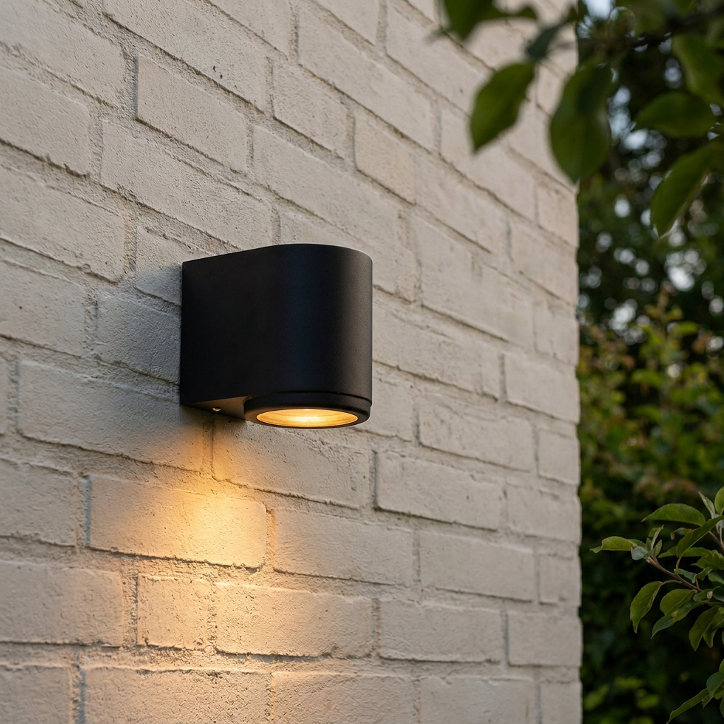 Norlys Mandal 1 Light Black Down Outside Wall Light