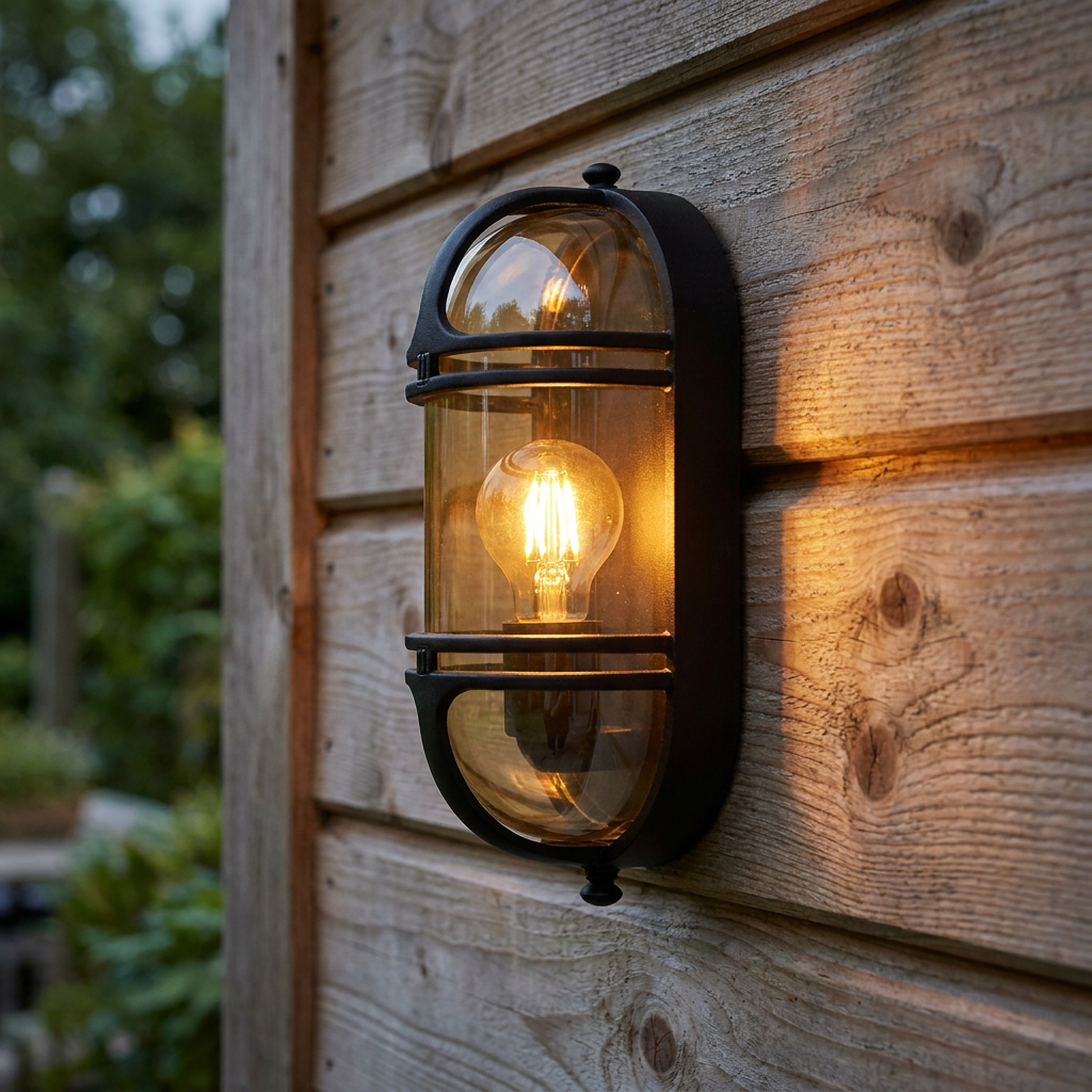 Oaks Buckley Black Outdoor Wall Light