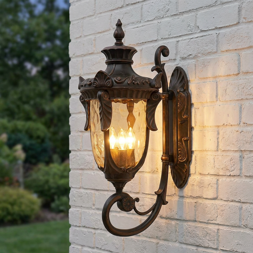 Philadelphia Old Bronze Large Outdoor Uplighter Wall Light