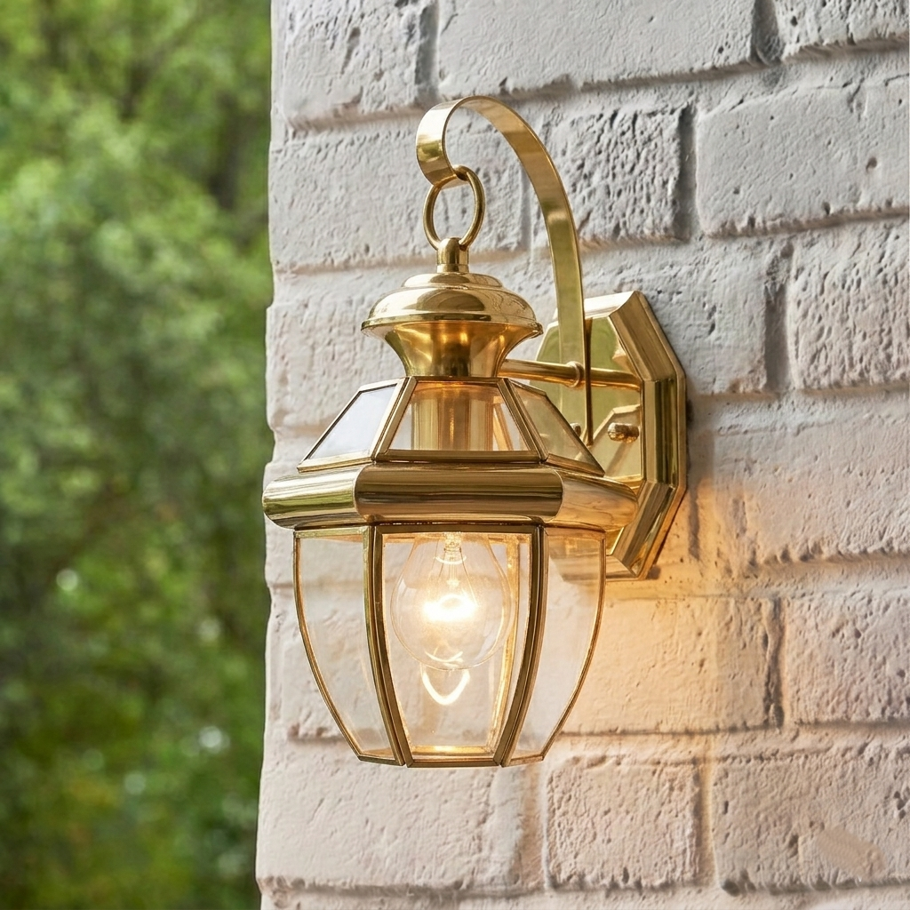 Quoizel Newbury Polished Brass Small Outdoor Wall Light