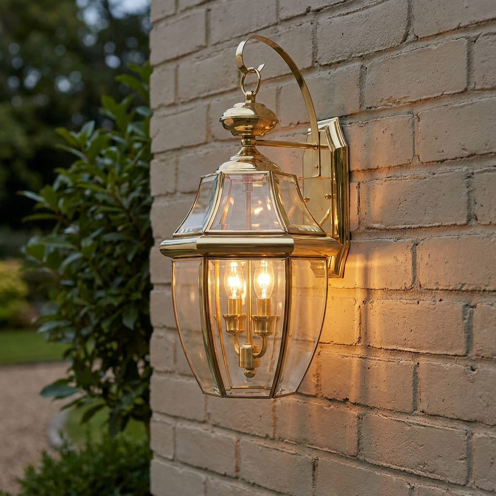 Quoizel Newbury Polished Brass Large Outdoor Wall Light