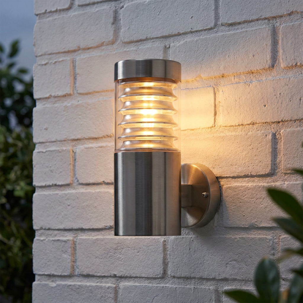 Saxby Endon Equinox Brushed Steel Outdoor Wall Light