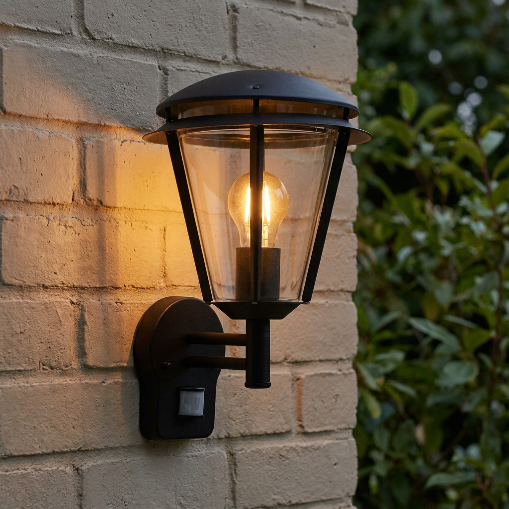 Saxby Inova Matt Black Outdoor PIR Wall Light