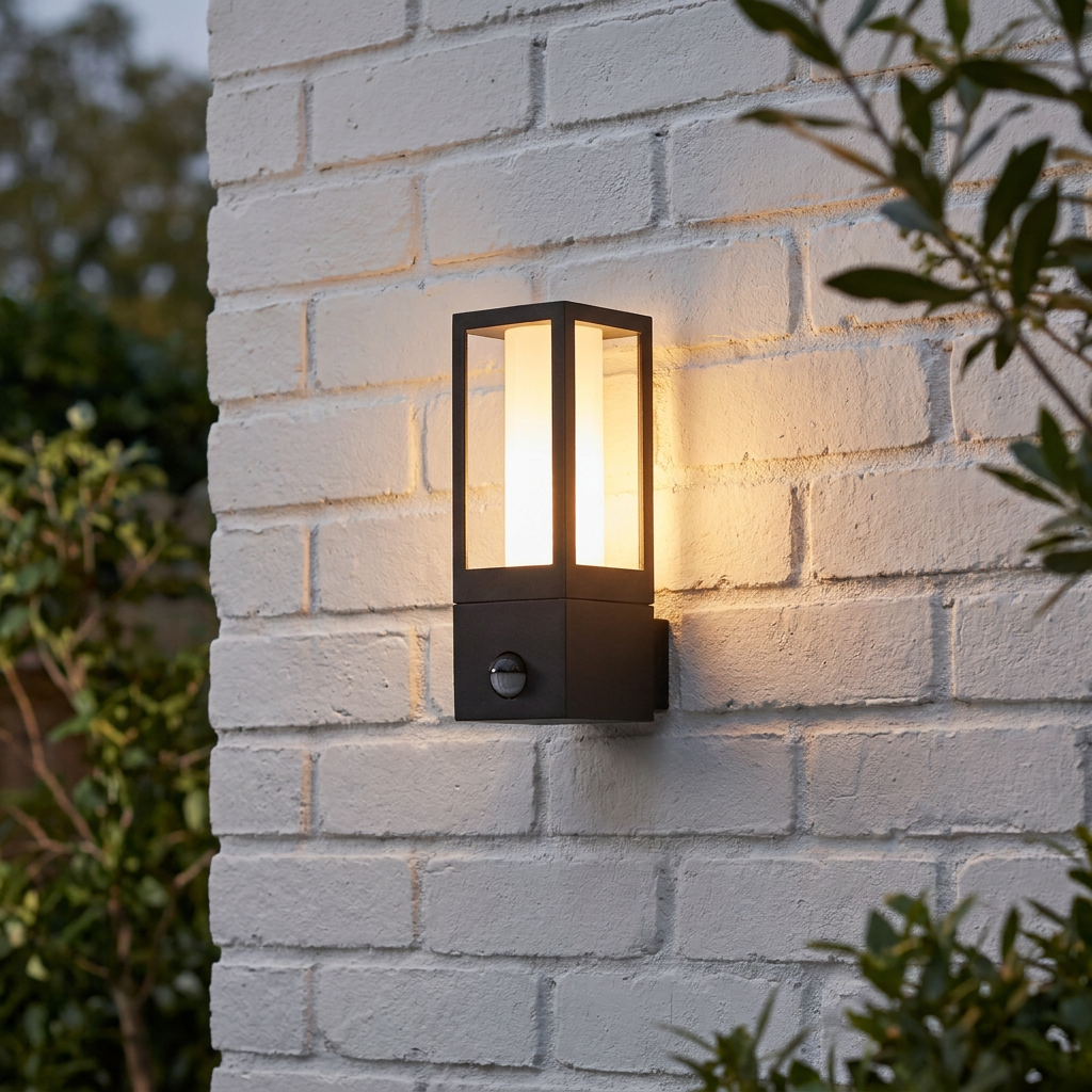 Searchlight Avenue Outdoor Black PIR Wall Light
