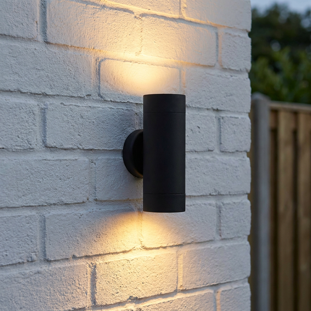 Searchlight Black Up/Downlighter LED Outdoor Wall Light