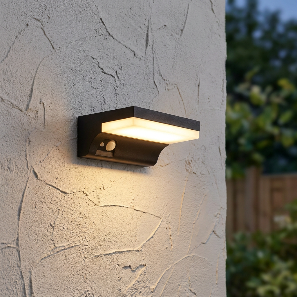 Searchlight Solar Black LED Outdoor Wall Light - 6cm