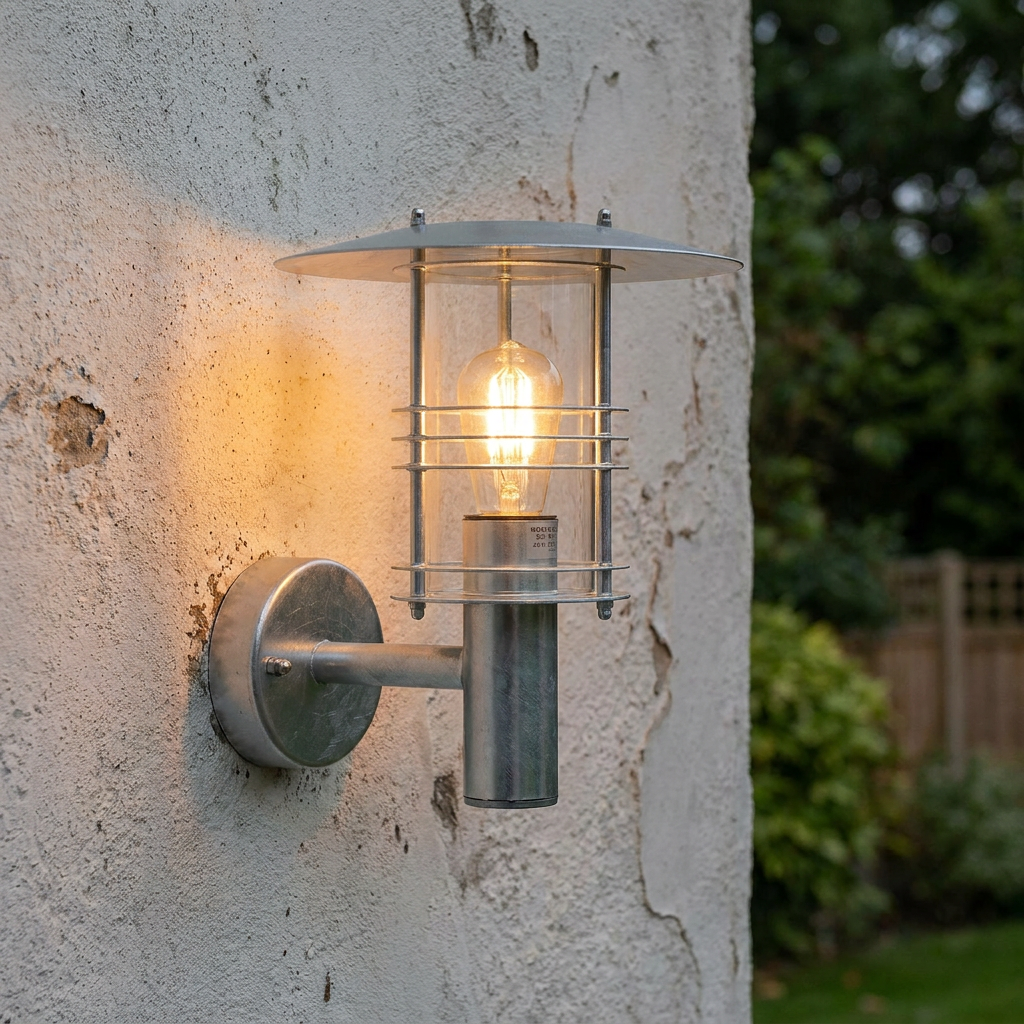 Stockholm Large Galvanised Steel Outdoor Wall Light