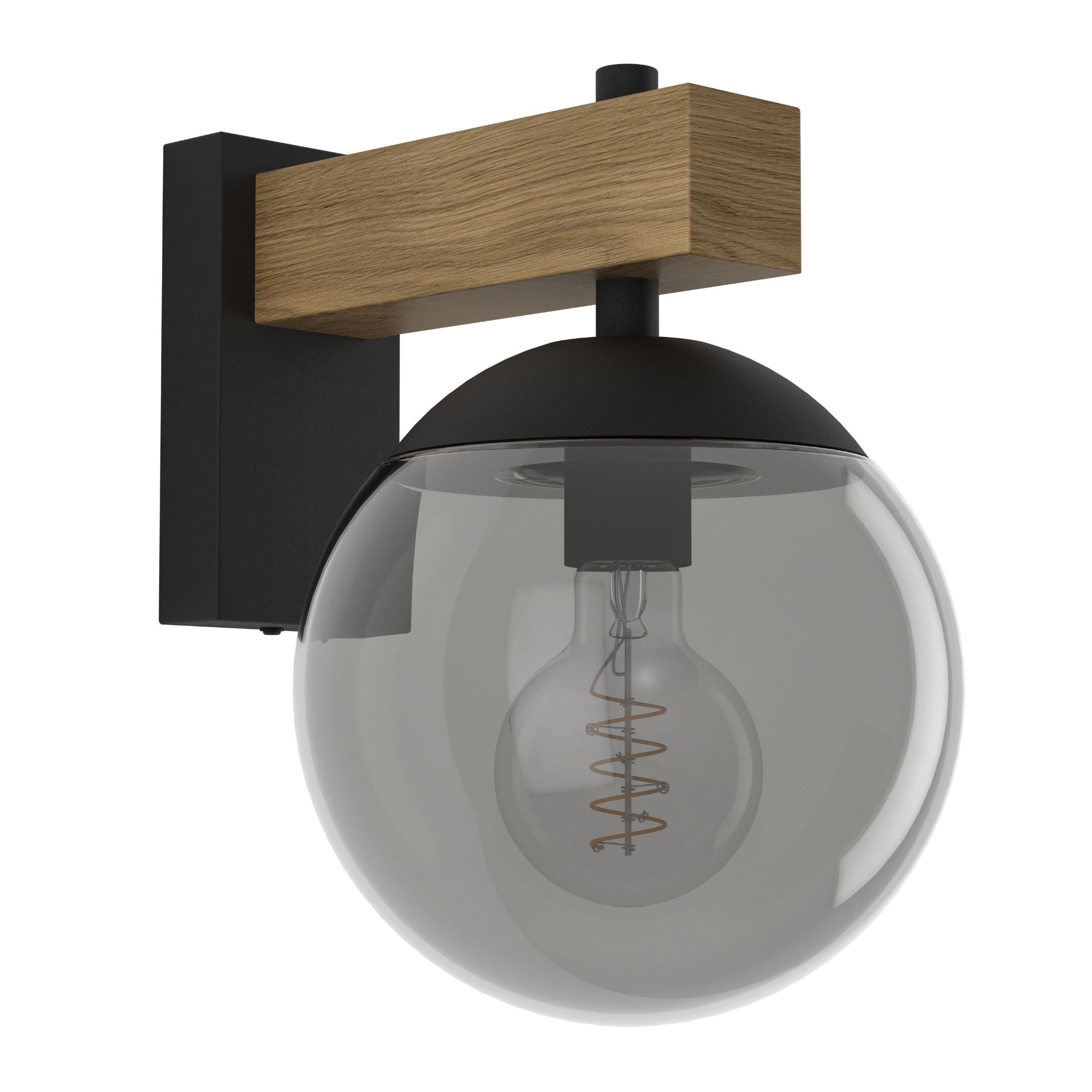 eglo bufalata ip44 black wooden outdoor wall light kitchen lighting