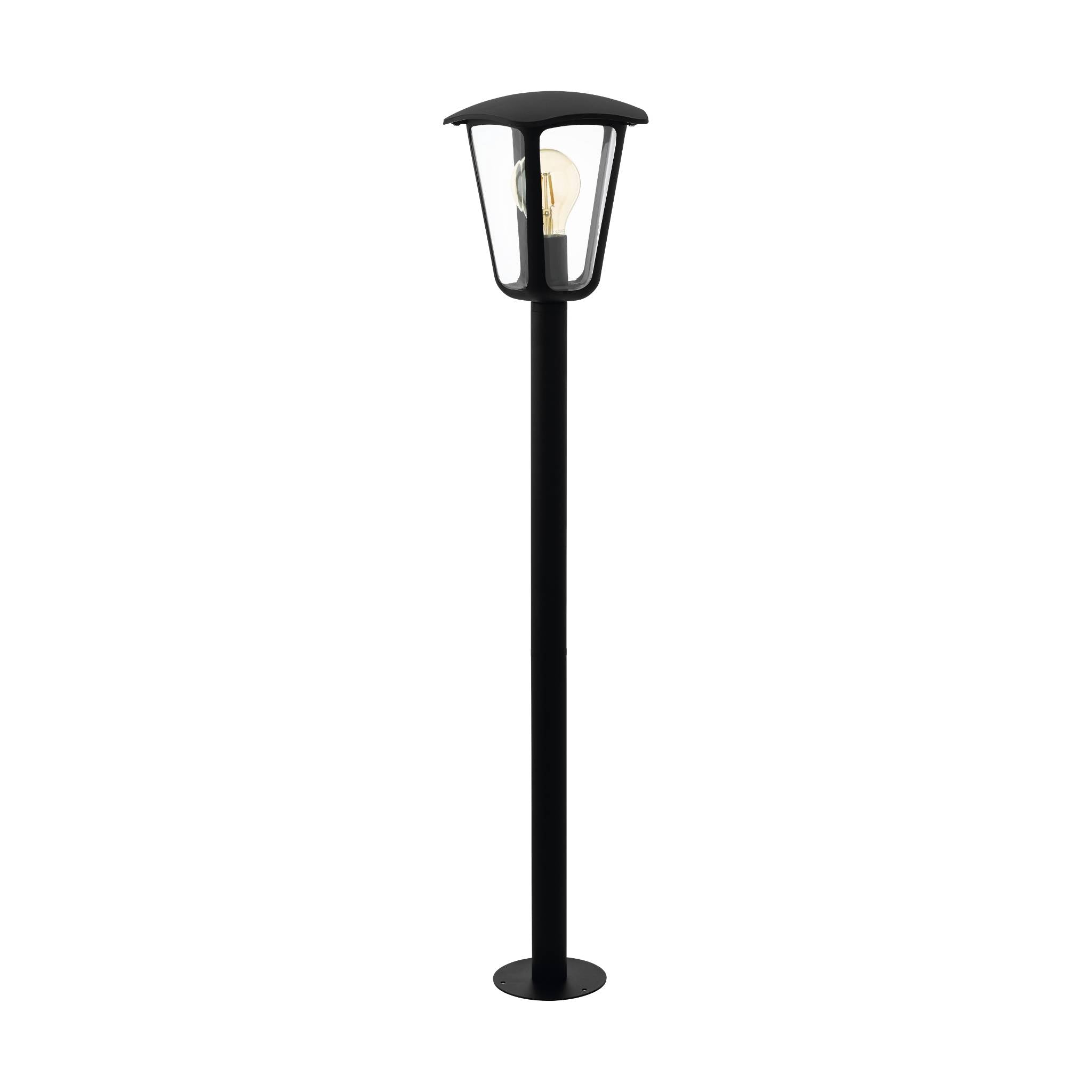 eglo monreale ip44 black bollard pathway outdoor light living room image