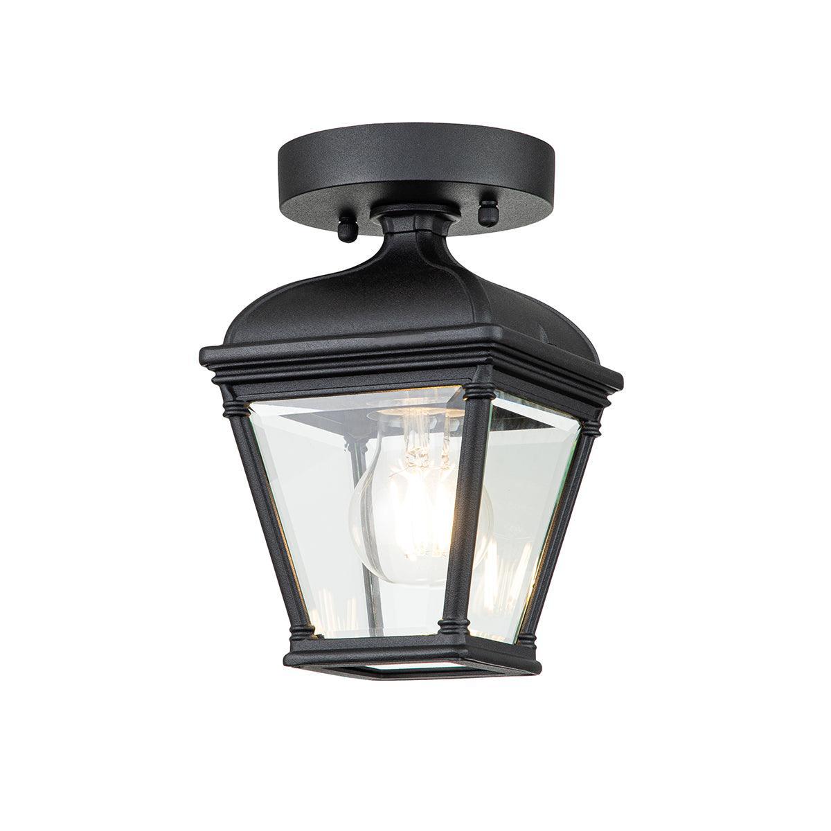 Elstead Bayview 1 Light Outdoor Black Porch Lantern-warehouse-clearance-020426